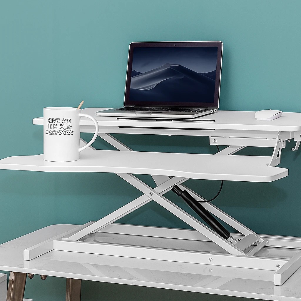6 Foret Height Adjustable Standing Desk Riser Computer Laptop Gas Spring Stand Up, 6 of 10