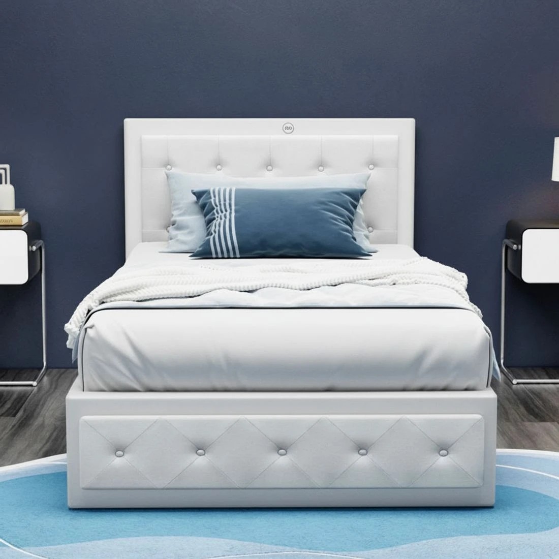 4 Artiss Bed Frame King Single Size Gas Lift  TIYO - White, 4 of 5