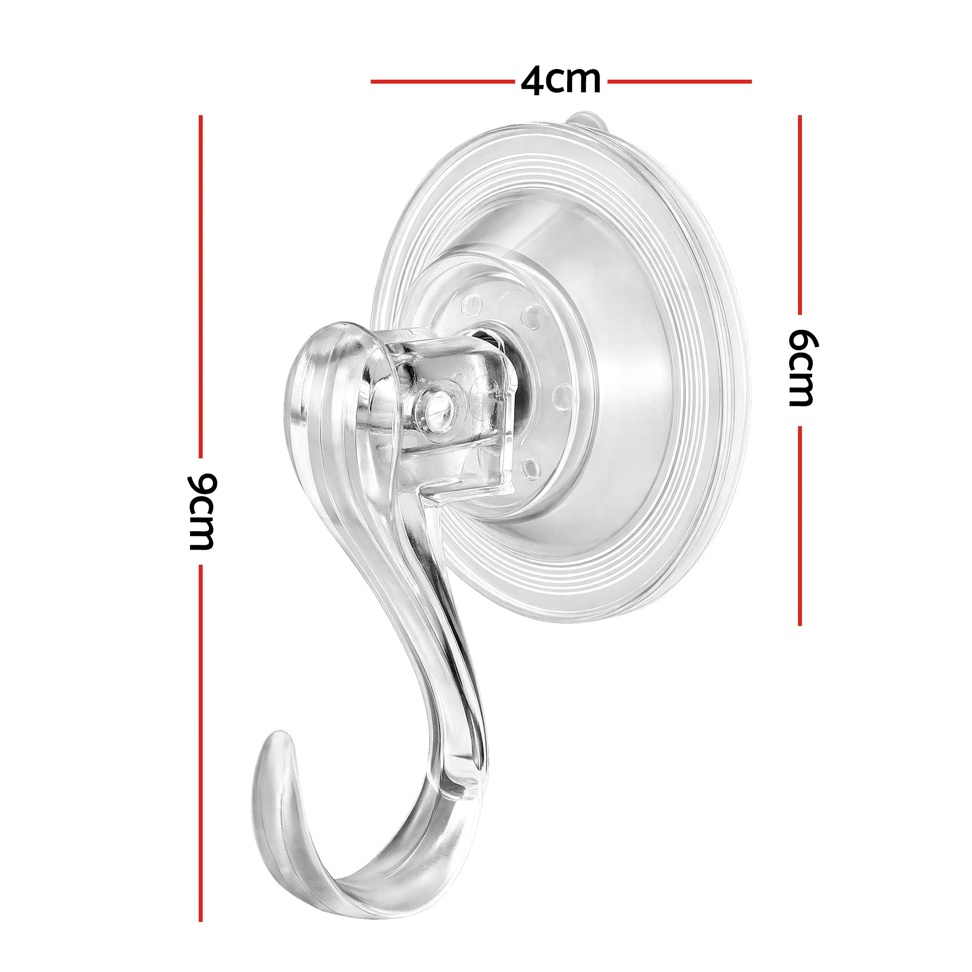 2 Jingle Jollys 2x Suction Cup Hooks Heavy Duty Christmas Wreath Hanger Window 5kg - White, 2 of 8