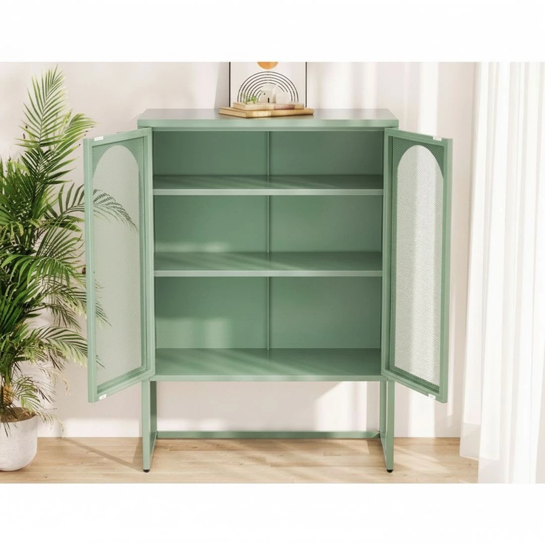 7 Artiss Buffet Sideboard Metal Cabinet - Green, 7 of 8