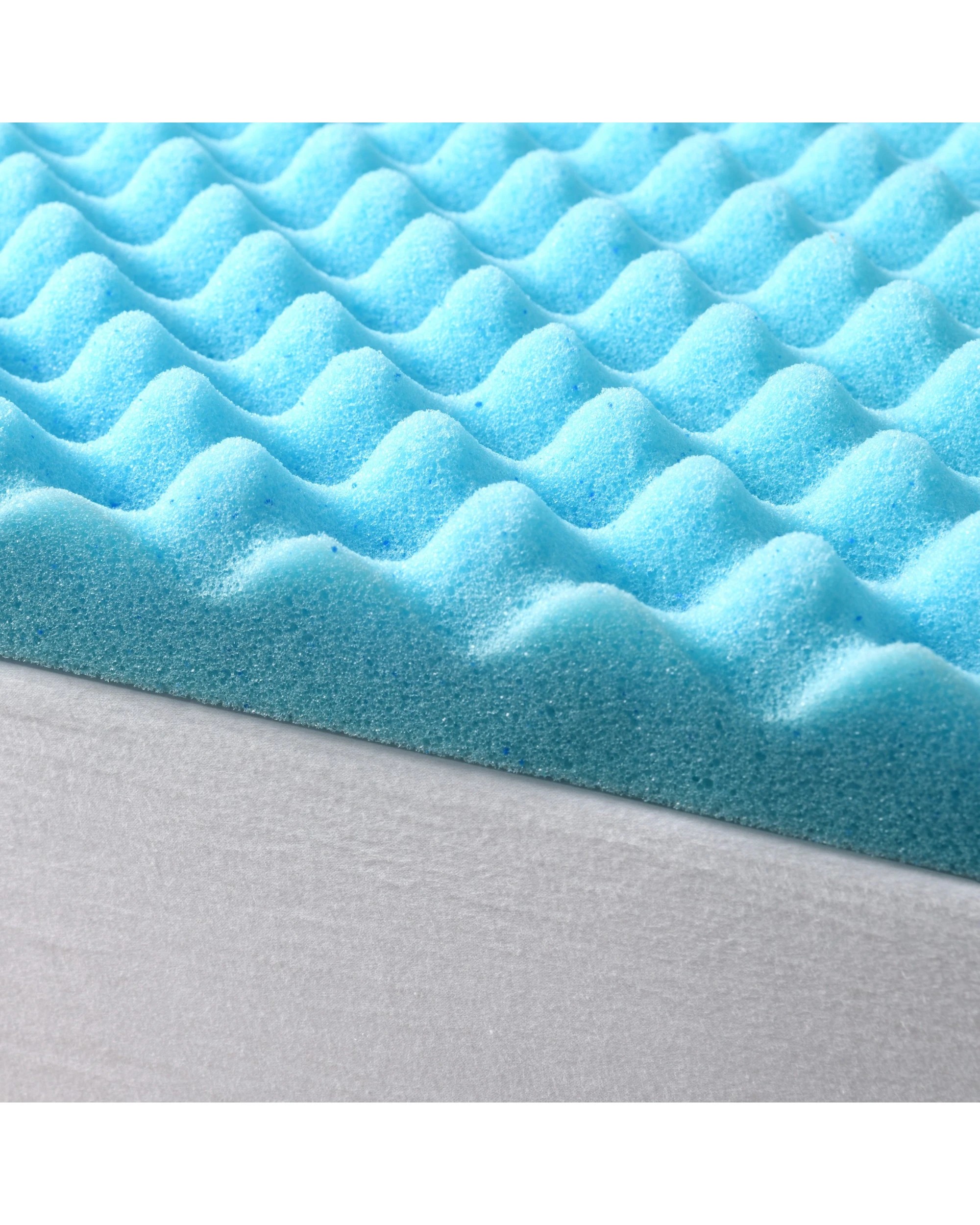 2 Dreamaker Gel Infused Convoluted Memory Foam Underlay - King Single Bed - Blue, 2 of 9