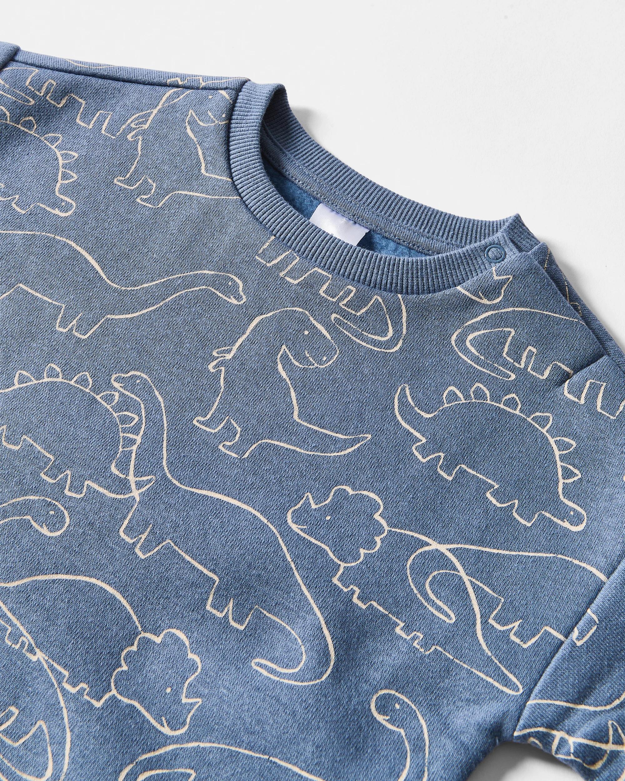 3 Drop Shoulder Sweatshirt Blu Dino, 3 of 3