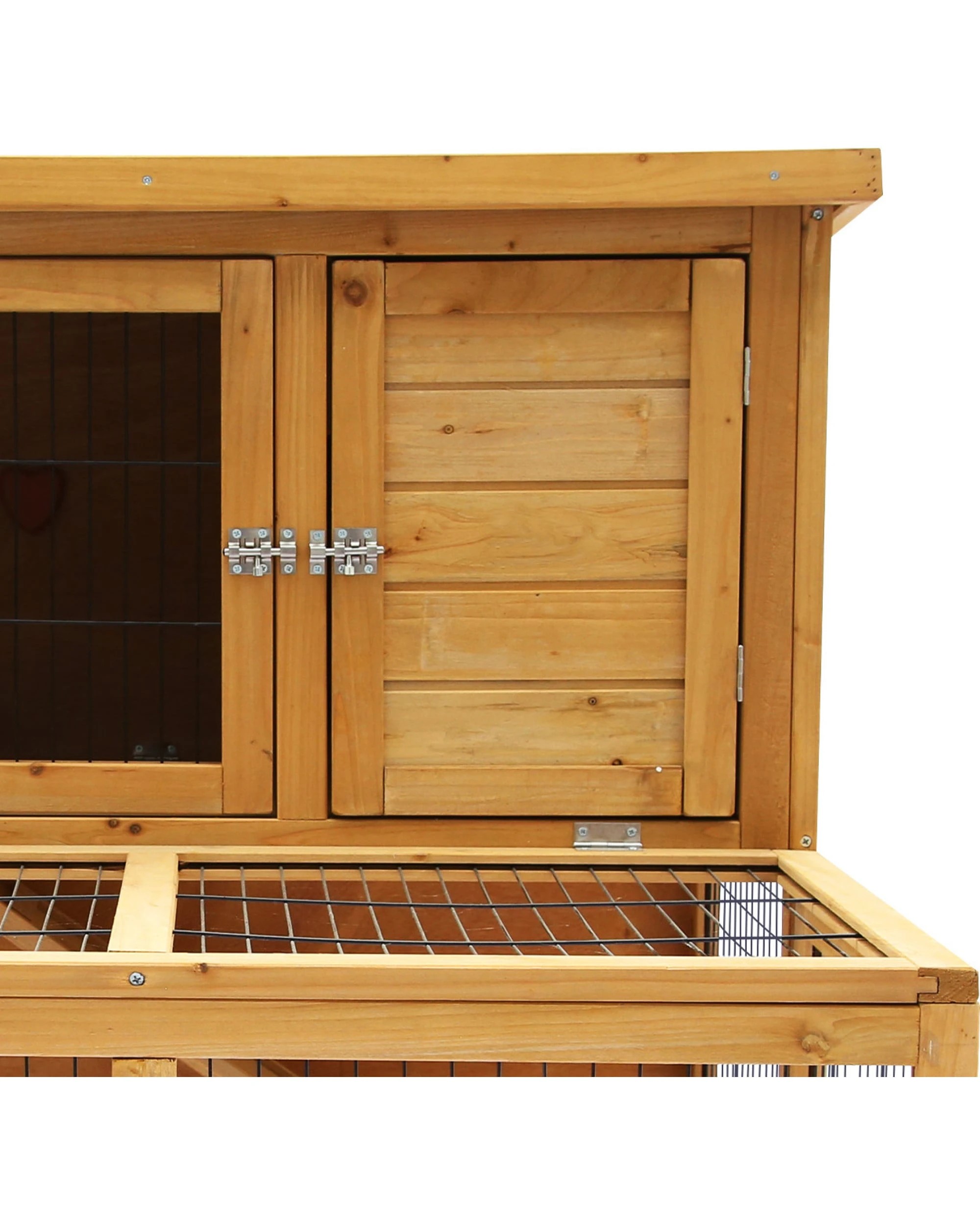 7 Furtastic 2 Storey Chicken Coop and Rabbit Hutch With Large Run - Brown, 7 of 9