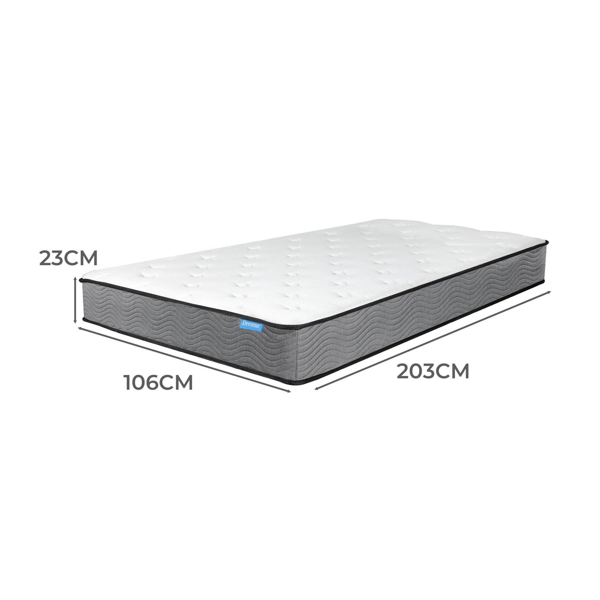 3 Dreamz King Single Medium Firm Spring 23cm Mattress, 3 of 6