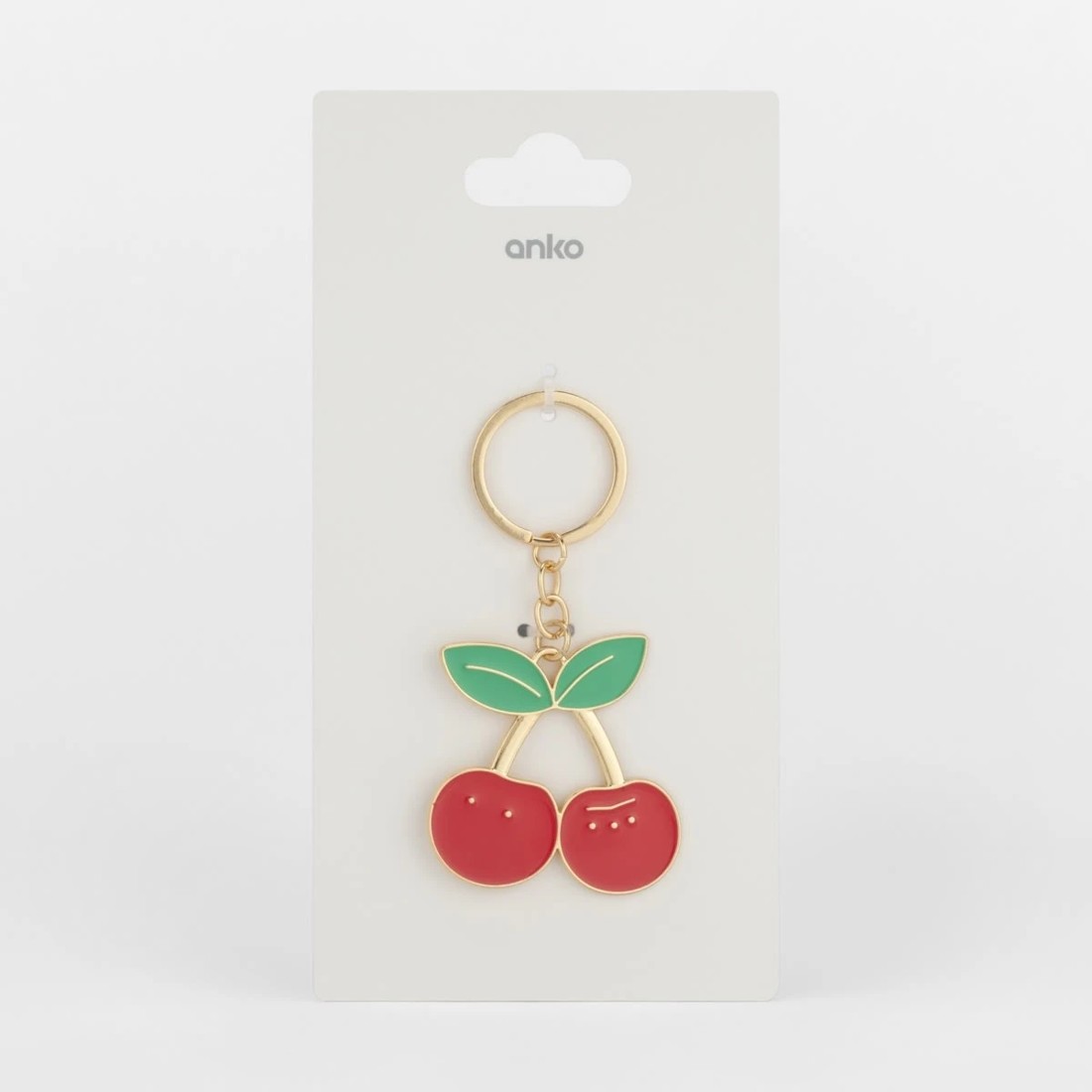 2 Cherry Keyring - Gold Tone and Red, 2 of 2