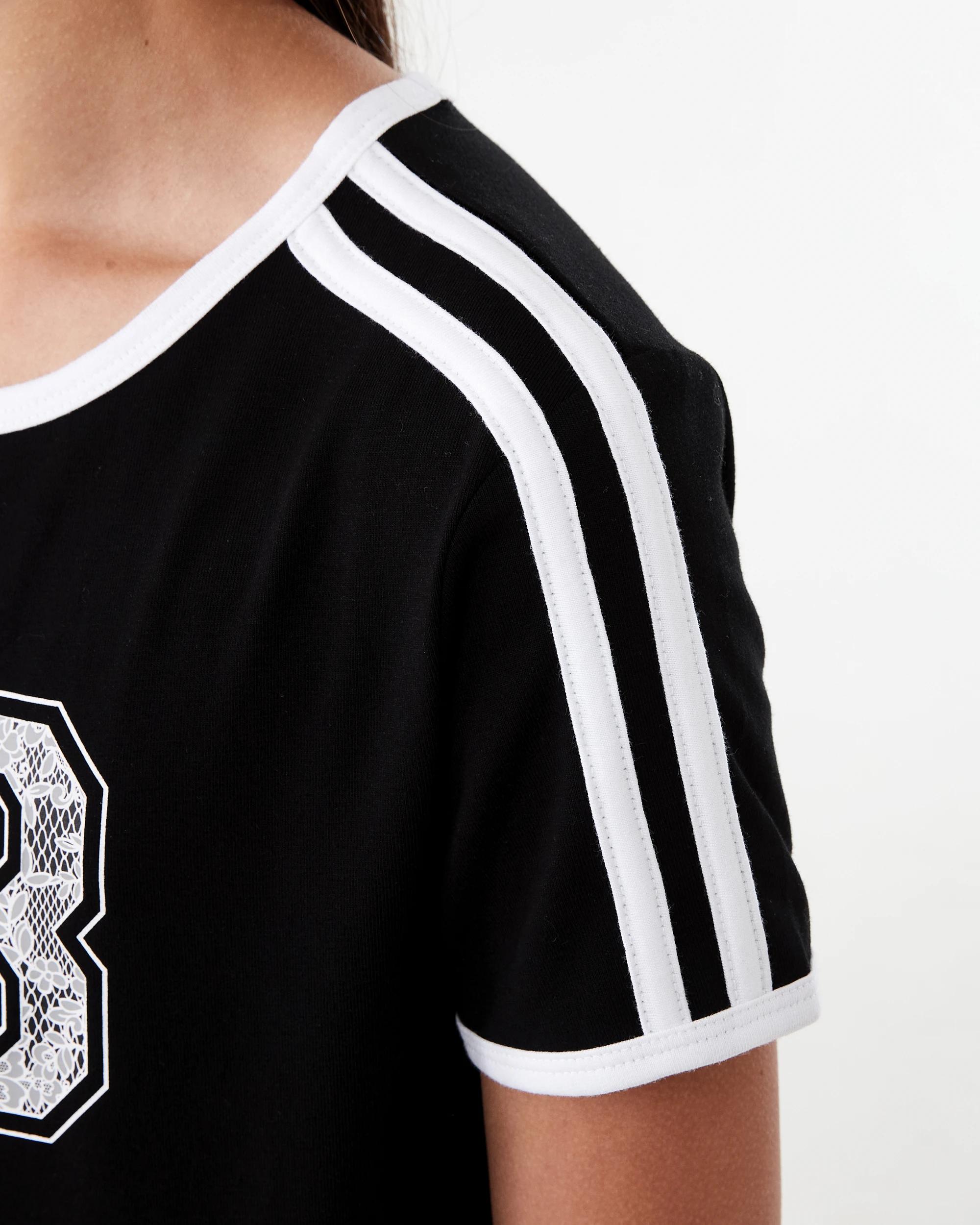 6 Short Sleeve Ringer T-shirt Blk 08, 6 of 8