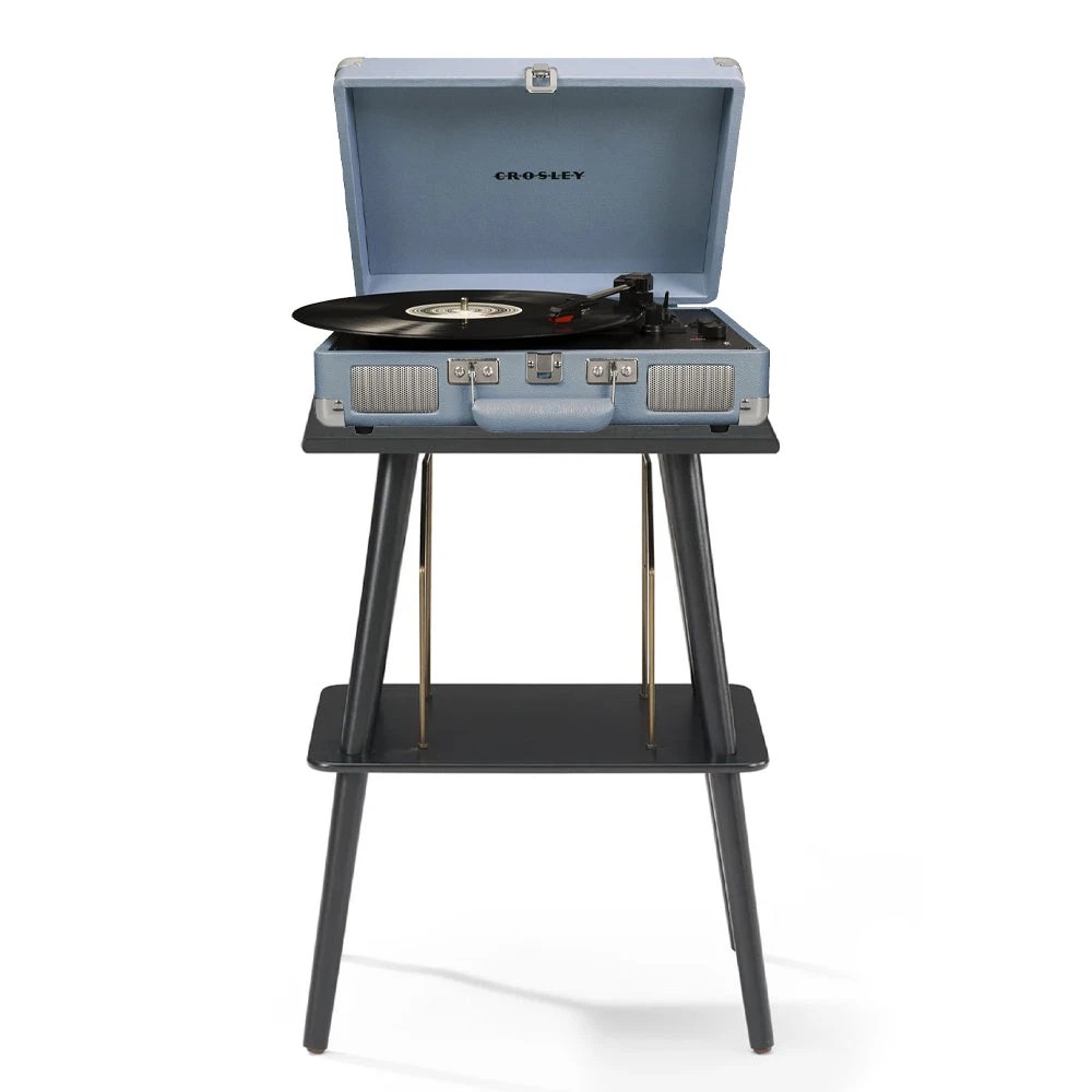 1 Crosley Cruiser Bluetooth Portable Turntable - Tourmaline + Crosley Entertainment Stand Bundle - Assorted, 1 of 5