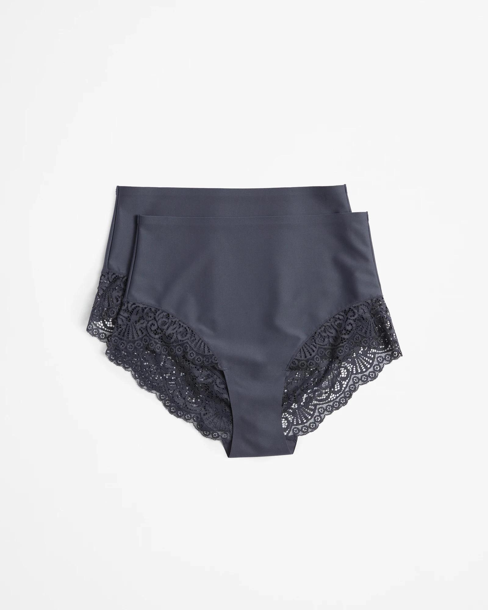 1 Target Woman 2 Pack Smooth Touch Lace Bonded Waist Full Briefs WINTER BLUE, 1 of 4