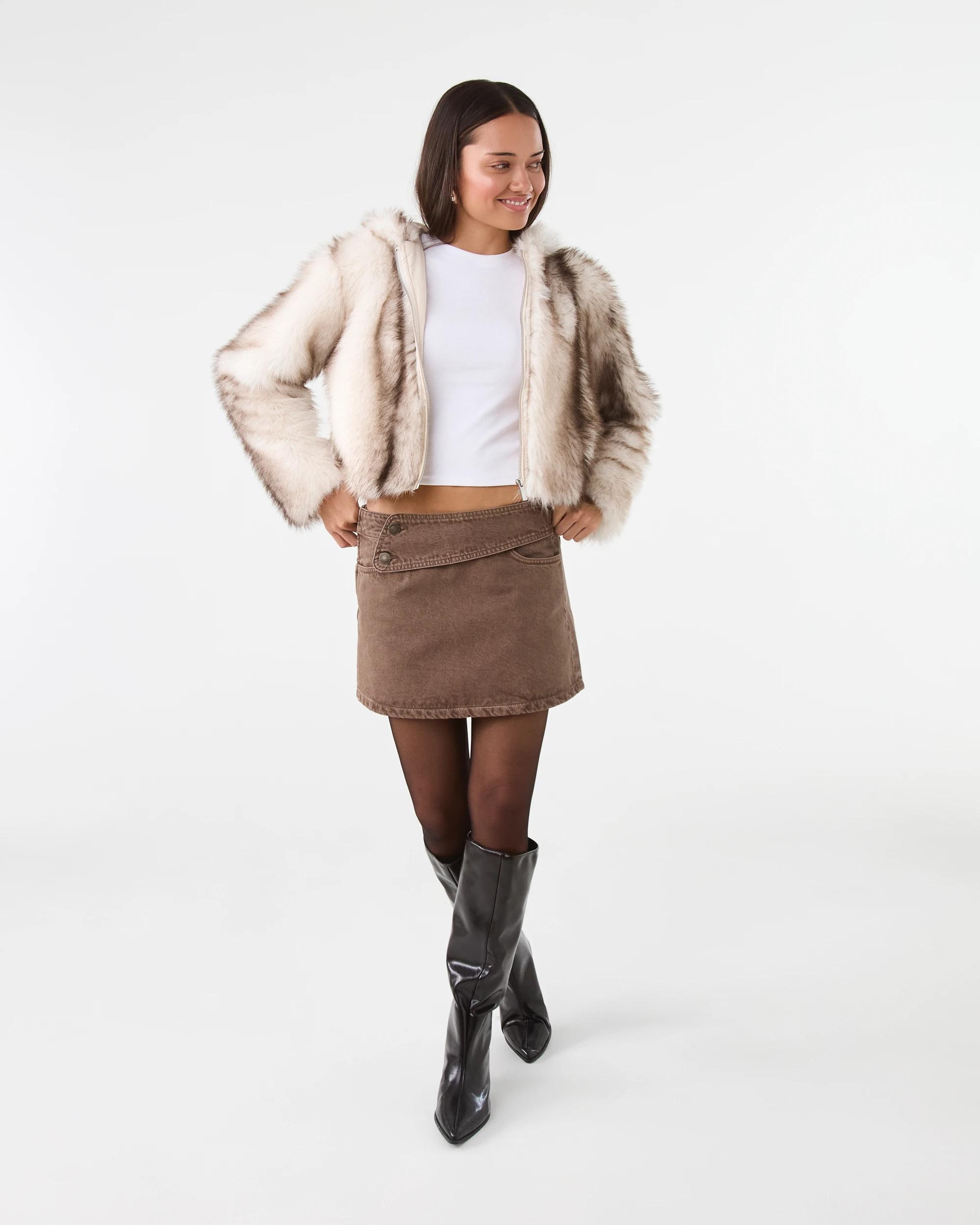 2 Washed Mini Skirt Wsh Brown, 2 of 8