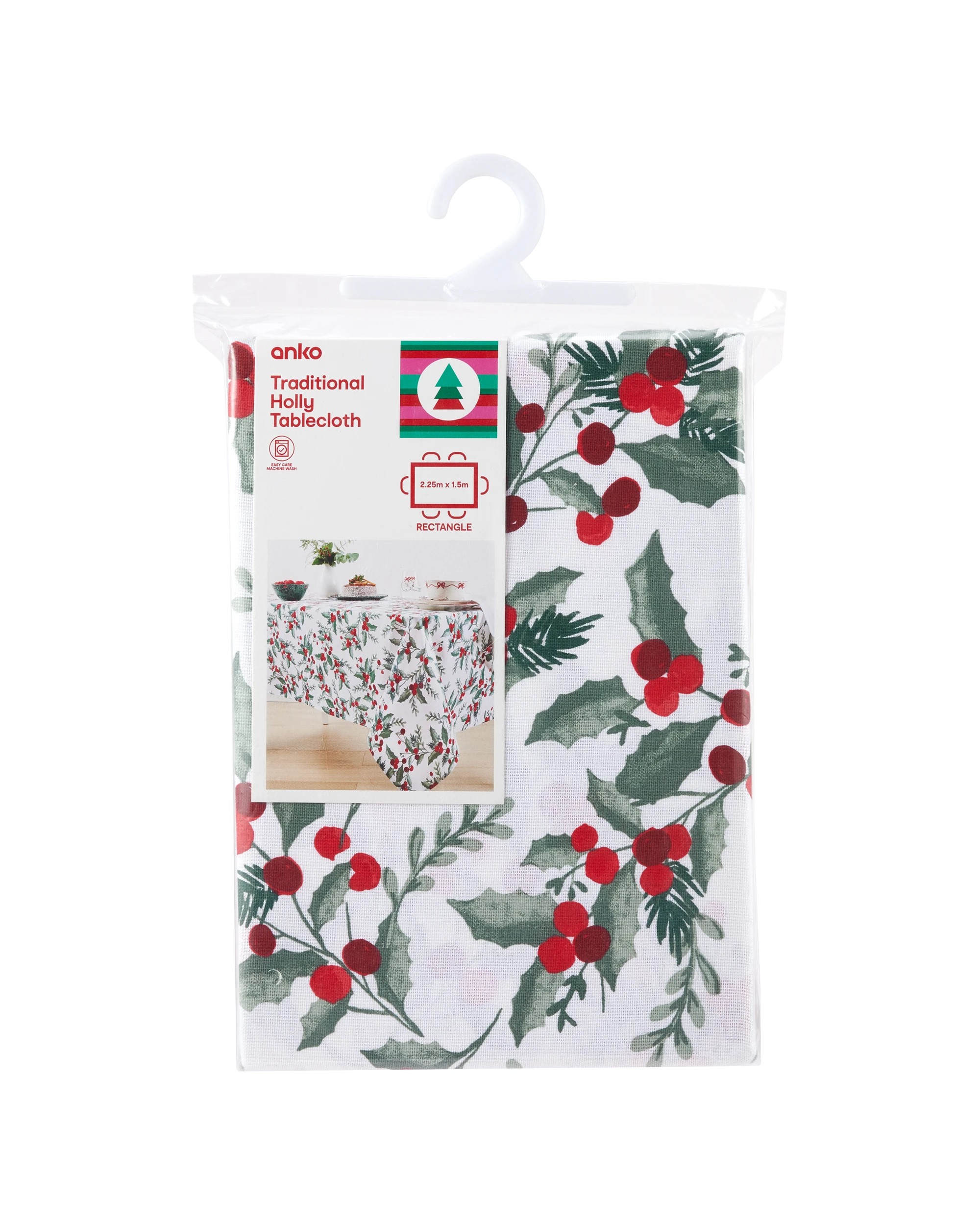 5 Traditional Holly Tablecloth, 5 of 6