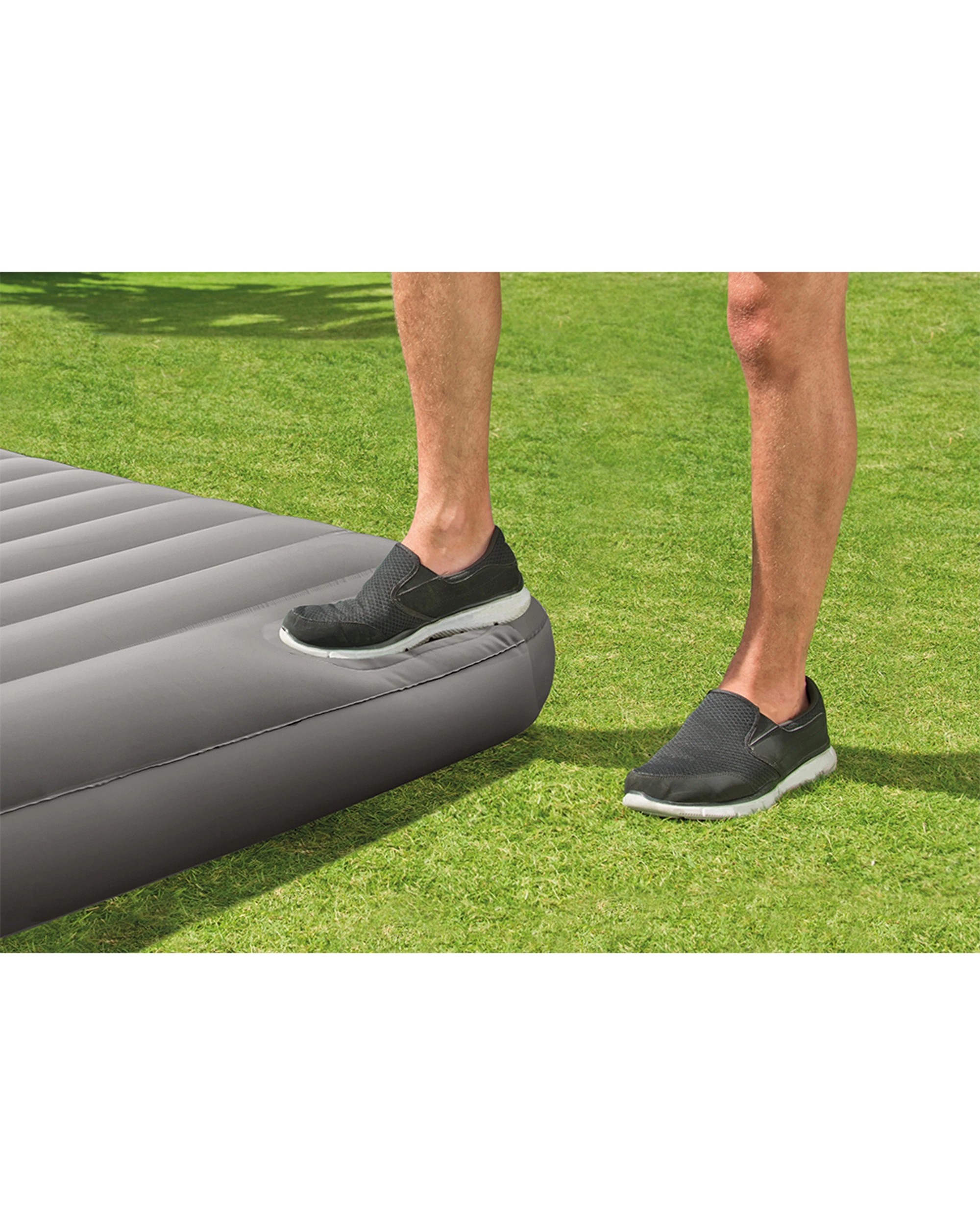 3 Intex Dura-Beam Downy Infaltable Airbed With Foot Bip - Twin Bed - Grey, 3 of 5