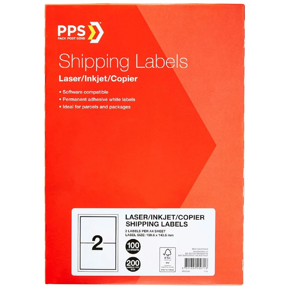 1 PPS Inkjet Laser Shipping Labels 2UP 100 Sheets, 1 of 3