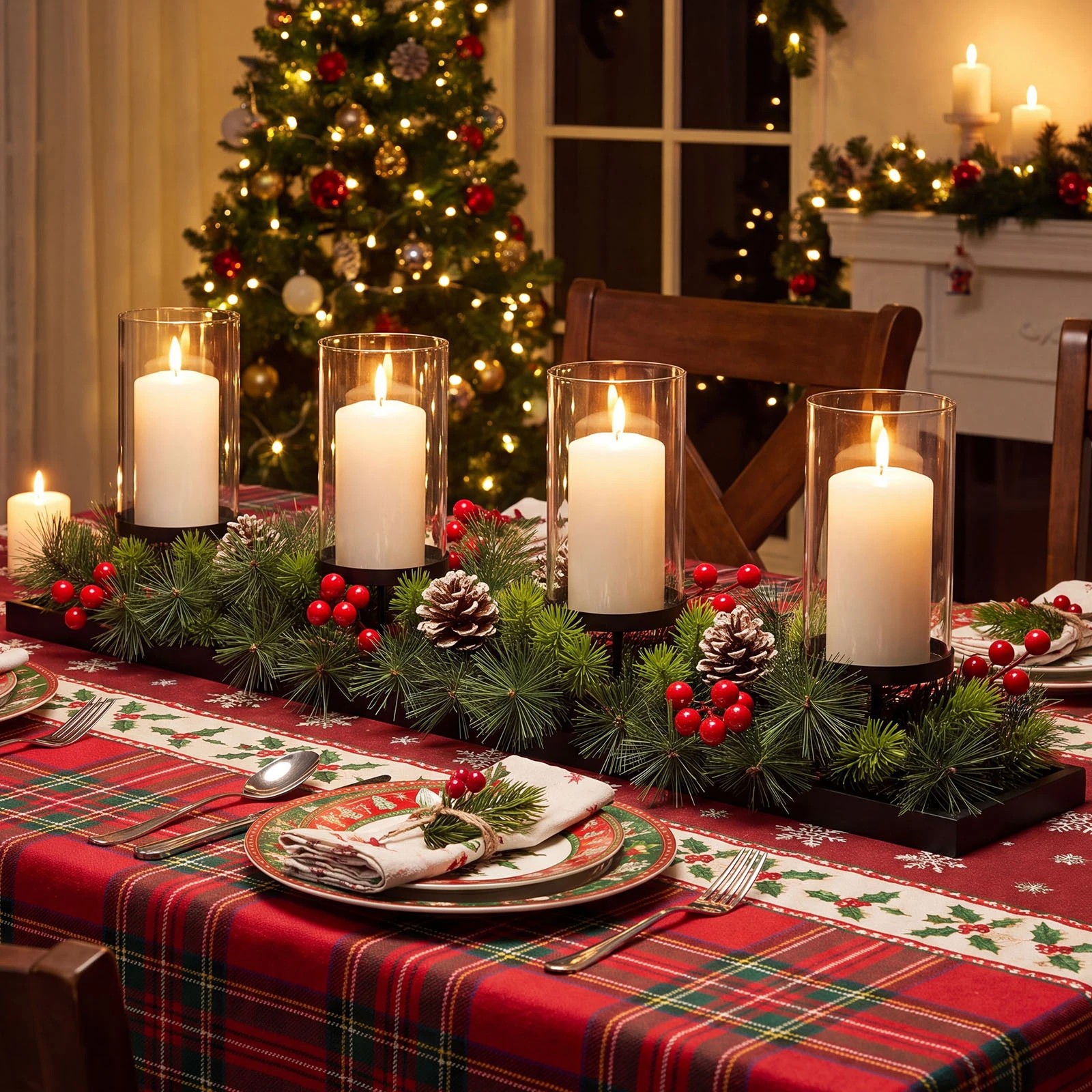 3 Costway 70cm Christmas Candle Holder Centerpiece Foldable Xmas Tabletop Decoration Without Candle, 3 of 8