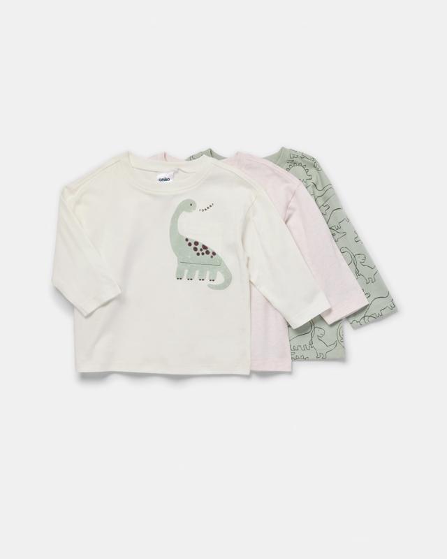 3 Pack Cotton Long Sleeve Pocket T-sh