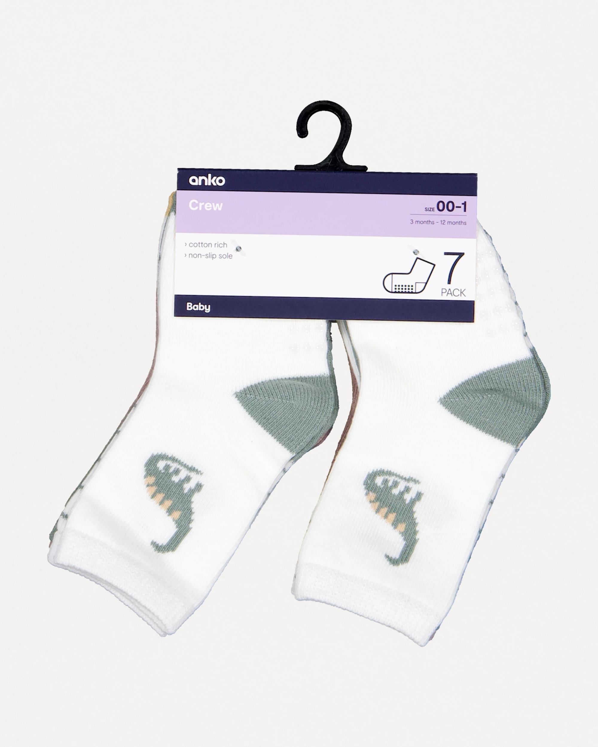 3 7 Pack Crew Socks Dino, 3 of 3