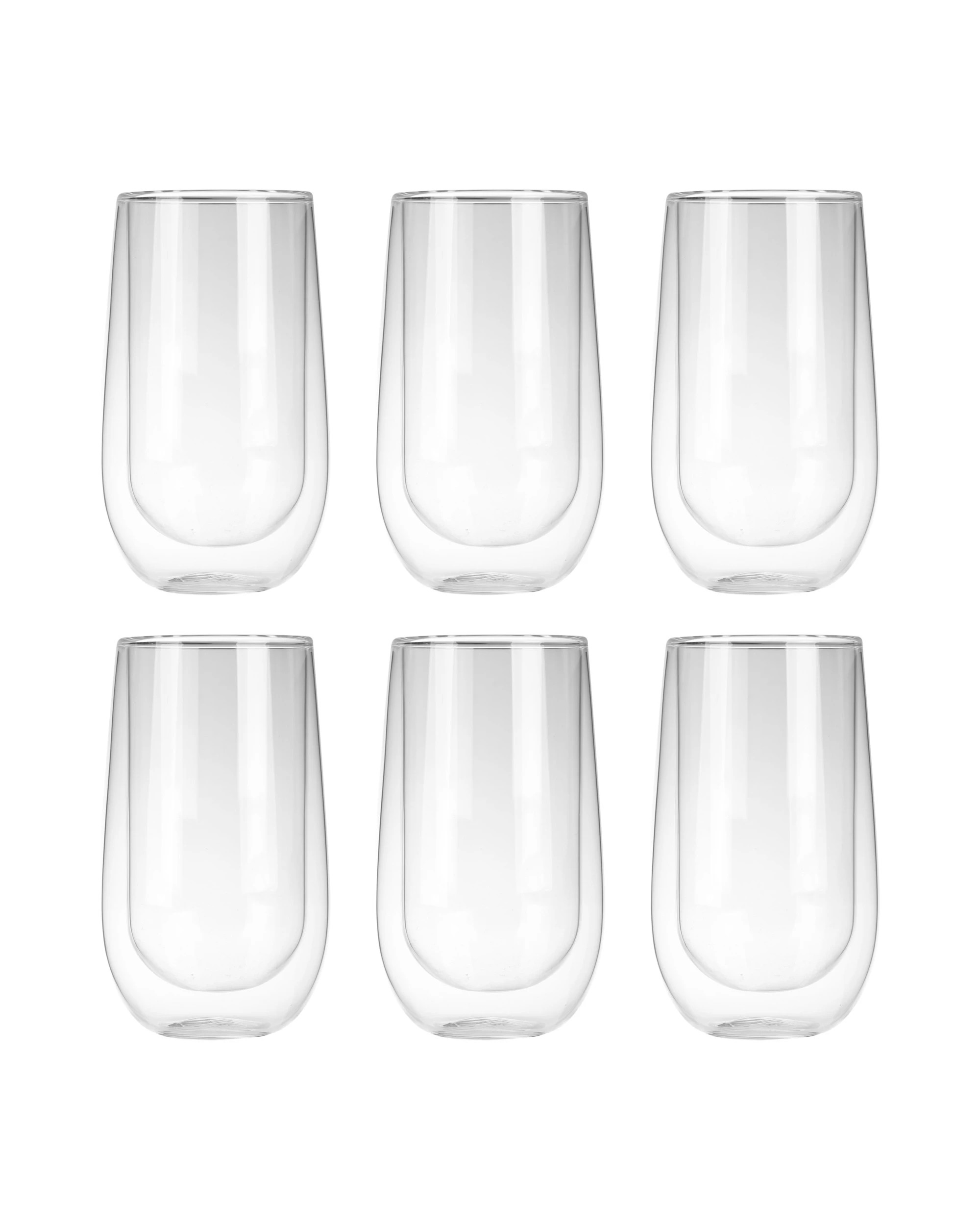 4 Sherwood Home Double Wall Coffee Glass Set of 6 x 400ml Cups - White, 4 of 4