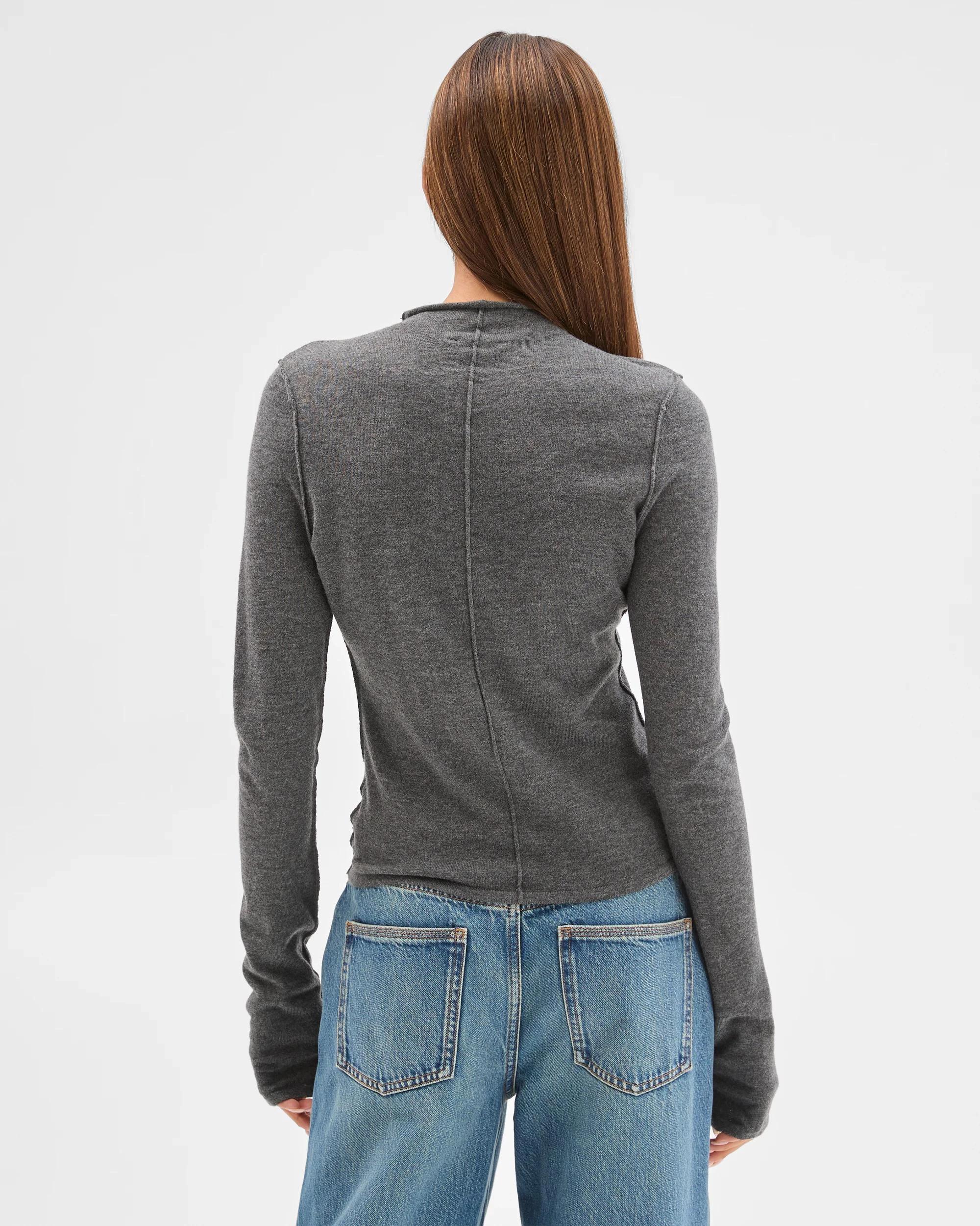 7 Lily Loves Exposed Seam Skivvy Top CHARCOAL MARLE, 7 of 8