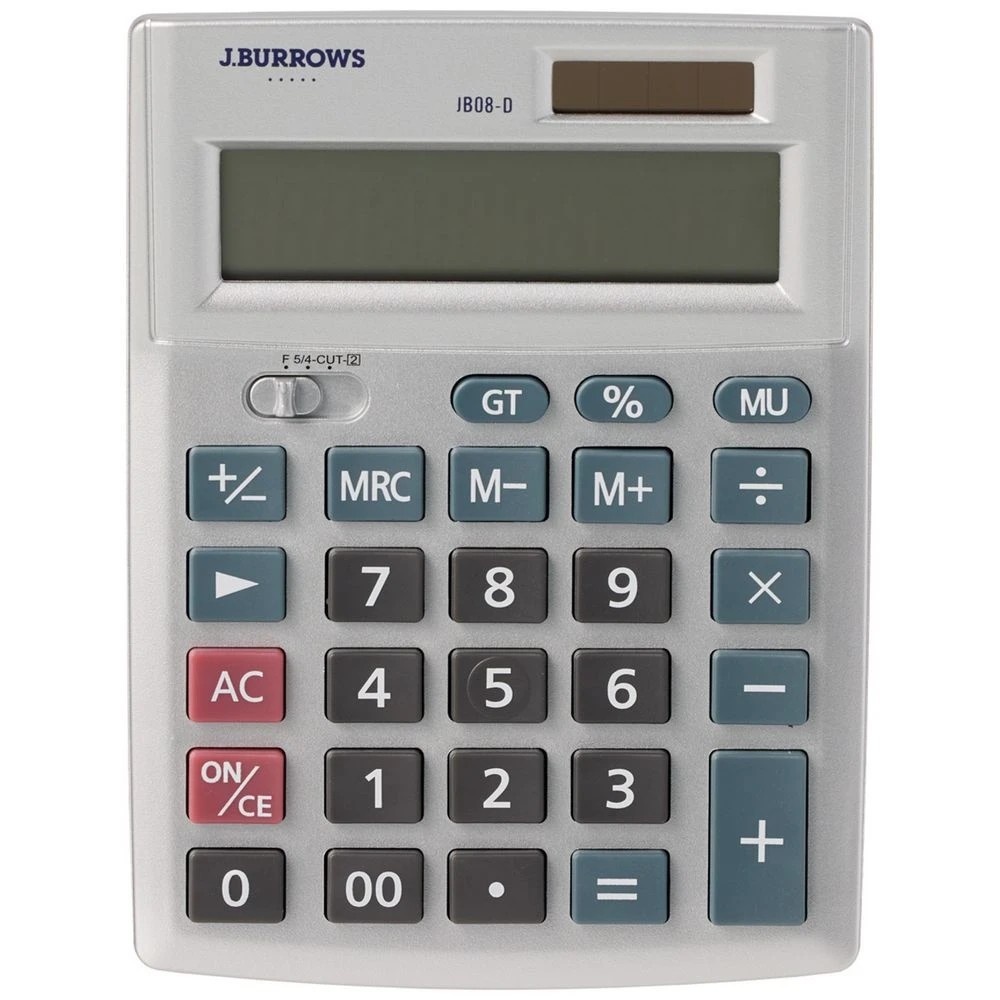 1 J.Burrows Desktop 12 Digit Calculator Silver, 1 of 4