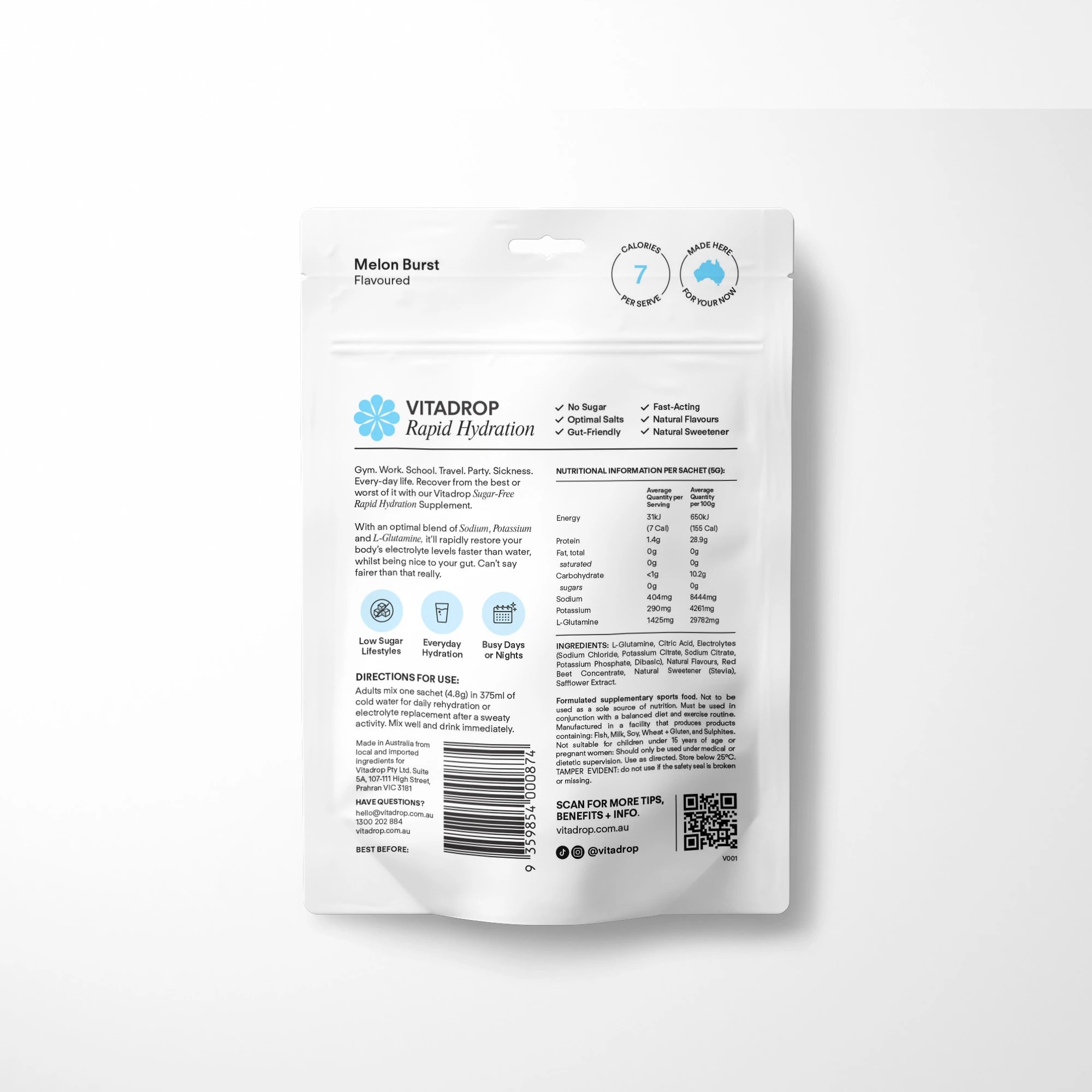 2 7 Pack Vitadrop Rapid Hydration Supplement - Melon Burst, 2 of 4