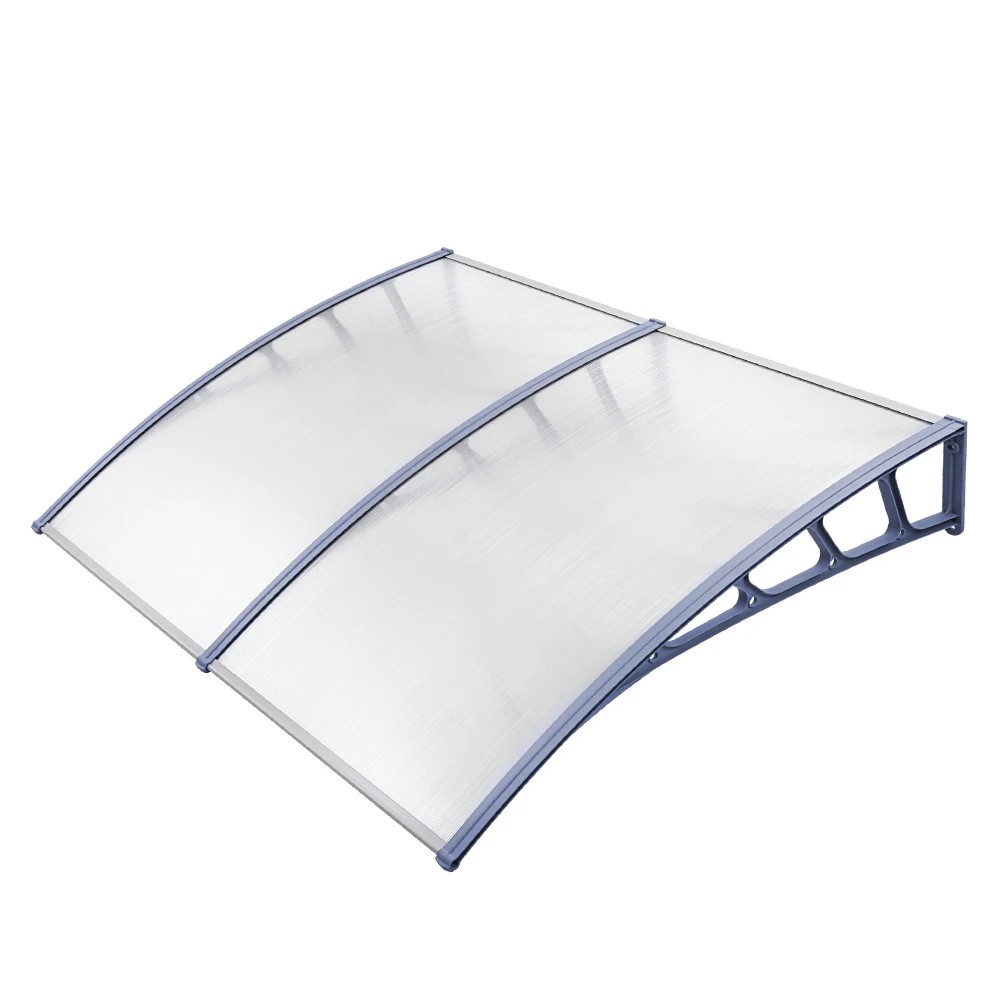 1 Instahut Window Door Awning Canopy 1.5mx2m Transparent Sheet  Plastic - Clear, 1 of 6