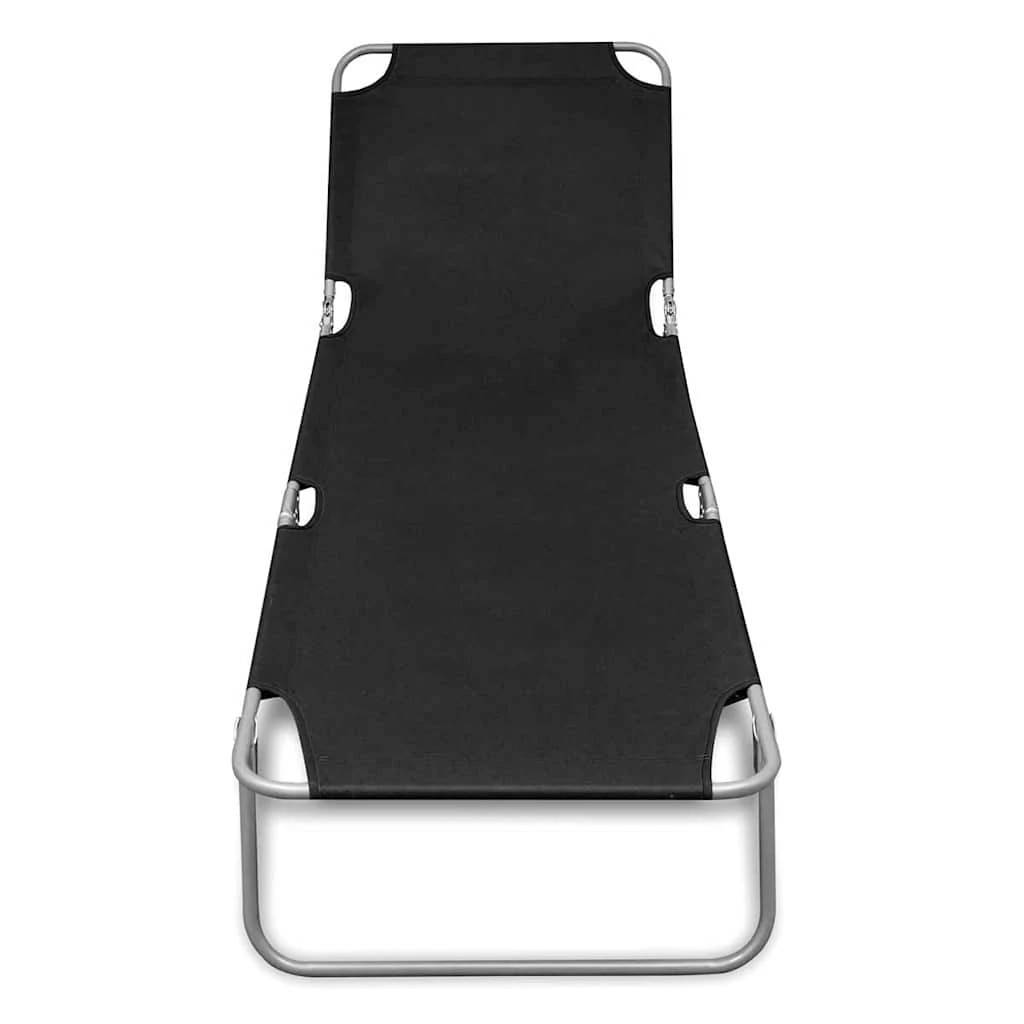 2 vidaXL Sun Lounger Foldable - Black, 2 of 6