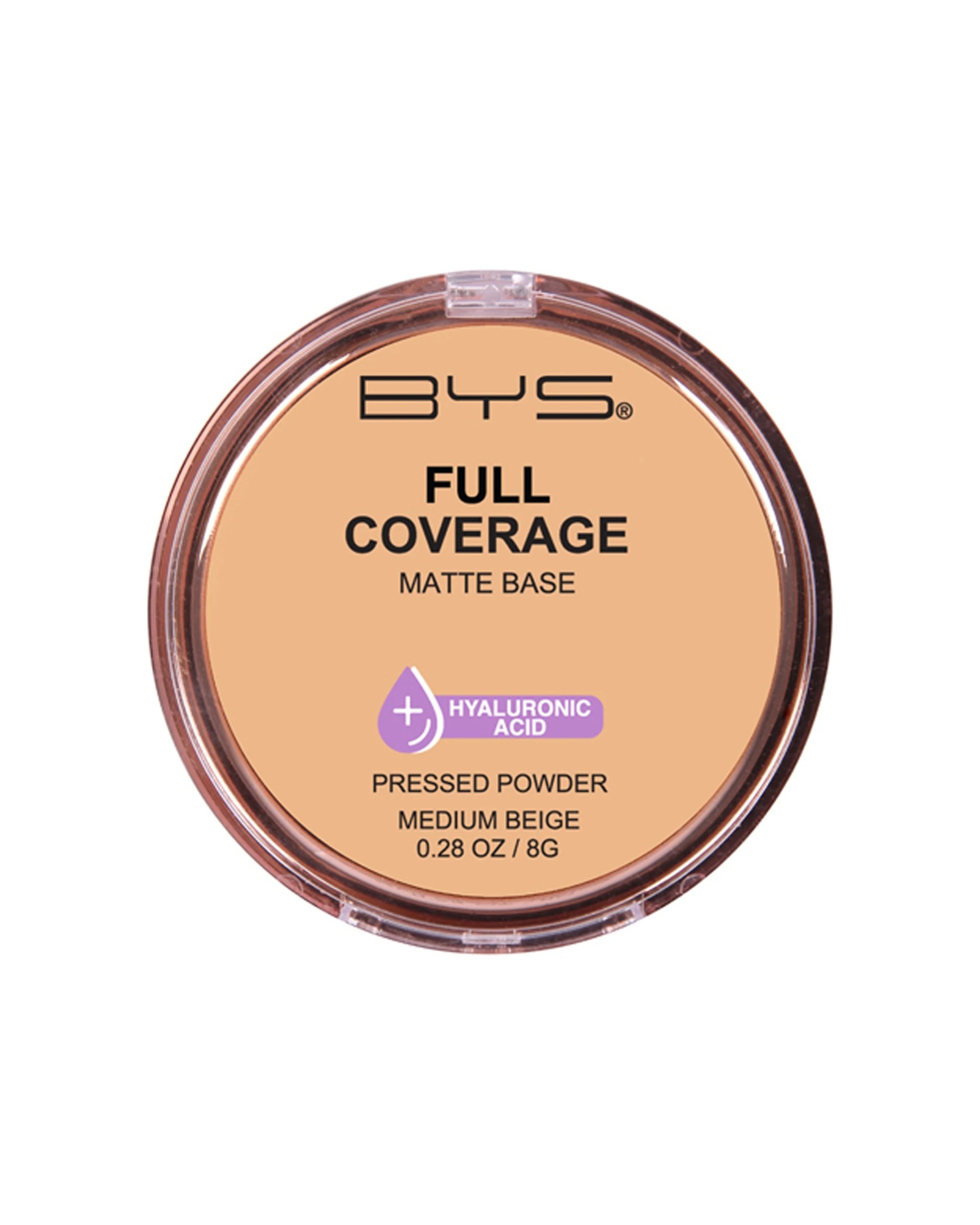 1 BYS Full Coverage Pressed Powder Medium Makeup Cosmetics - Beige, 1 of 4