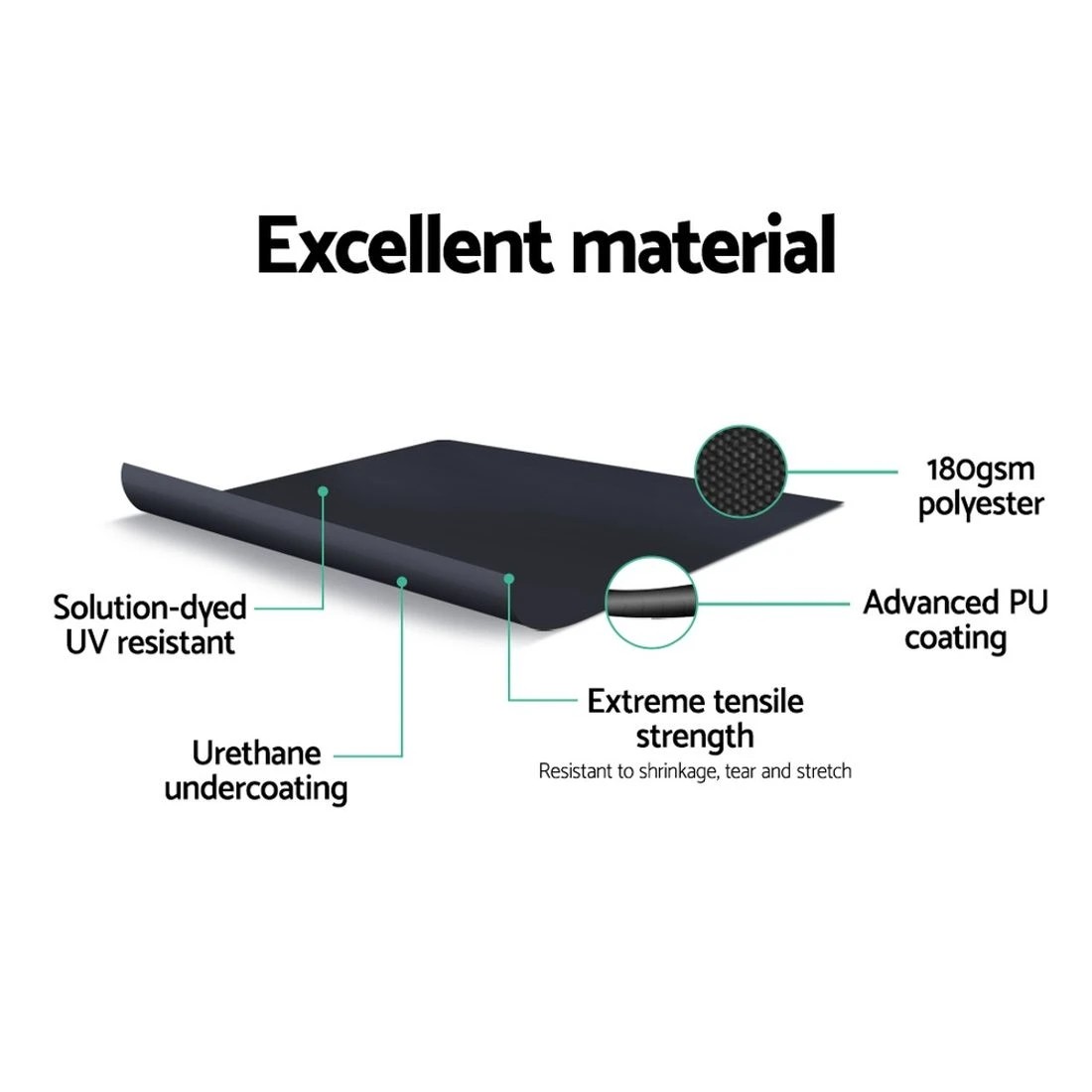 3 Instahut Side Awning Outdoor Blinds Sun Shade Retractable Screen 2X6M BK - Black, 3 of 6