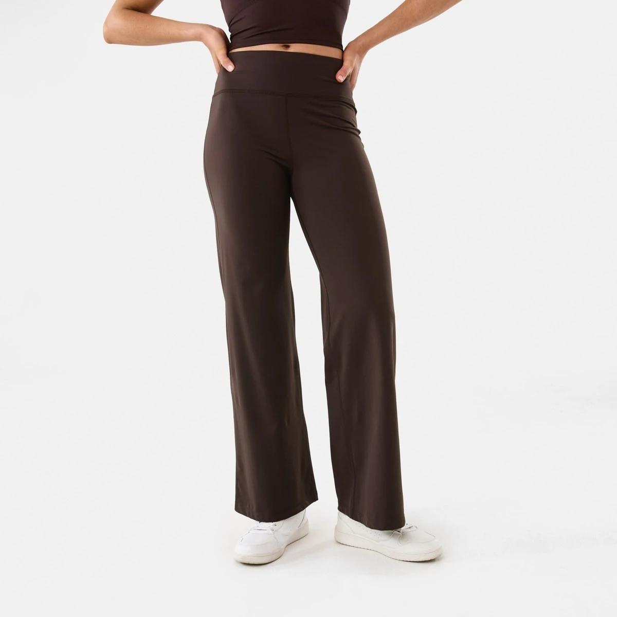 1 Active Womens Wide Leg Leggings TUSCAN BROWN, 1 of 5