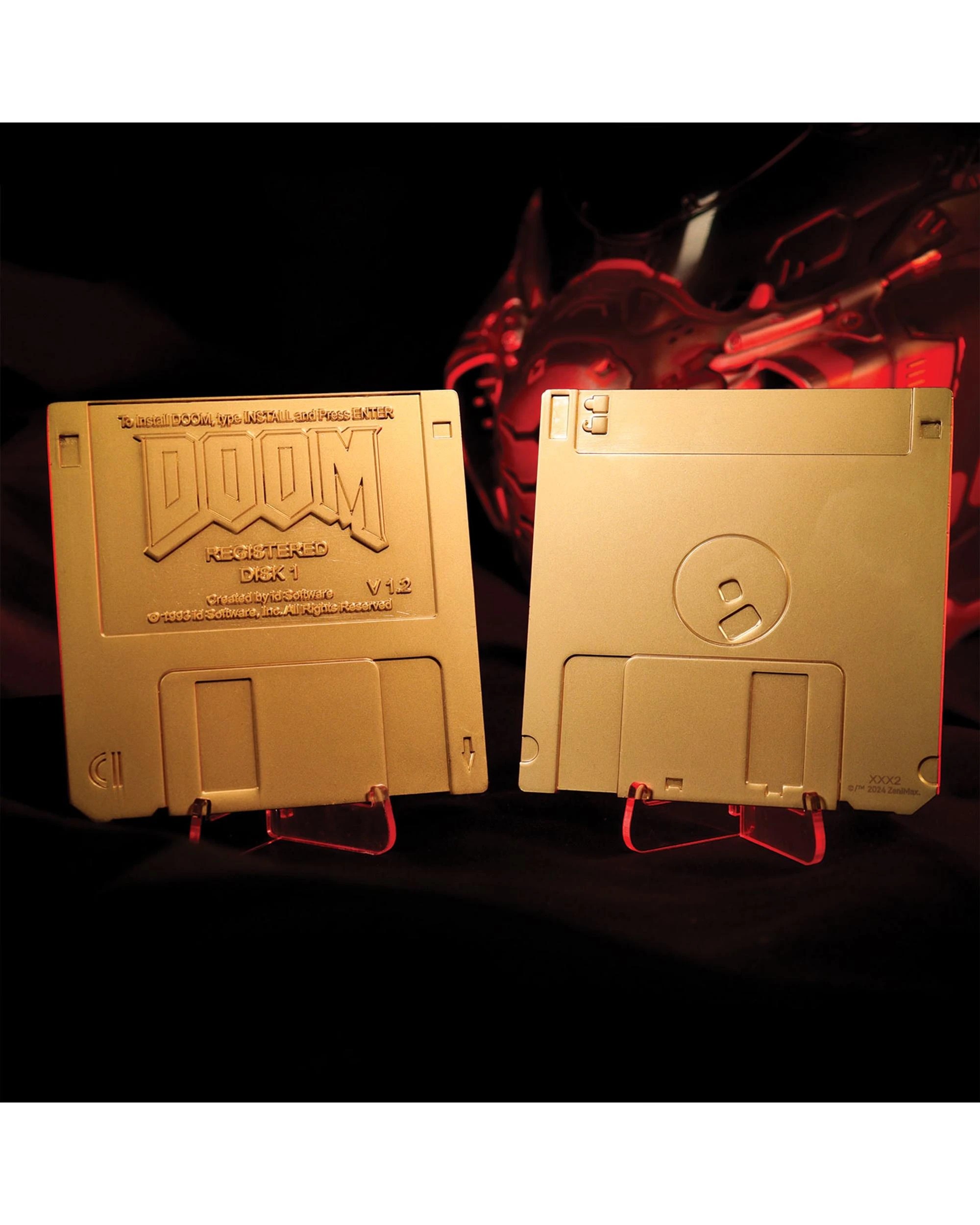 9 Fanattik DOOM Floppy Disk Limited Edition Imitation Gold Plated Replica, 9 of 9