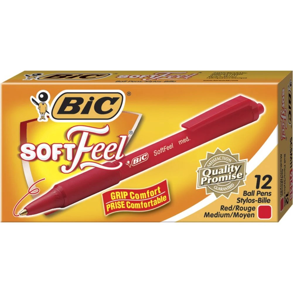 2 BIC SoftFeel Ballpoint Pens Red 12 Pack, 2 of 6