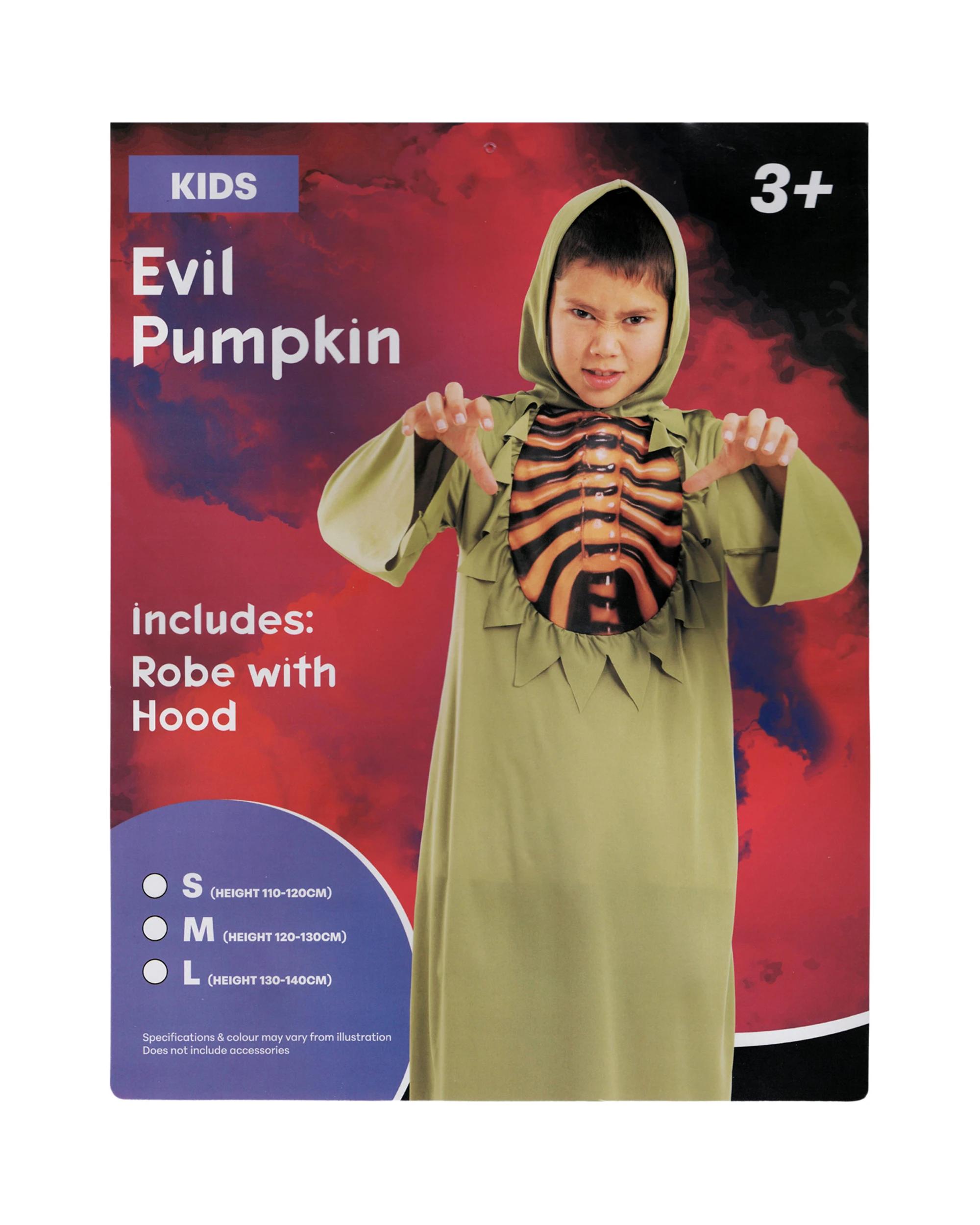4 Uncle Bills Kids Evil Pumpkin Costume ORANGE, 4 of 5