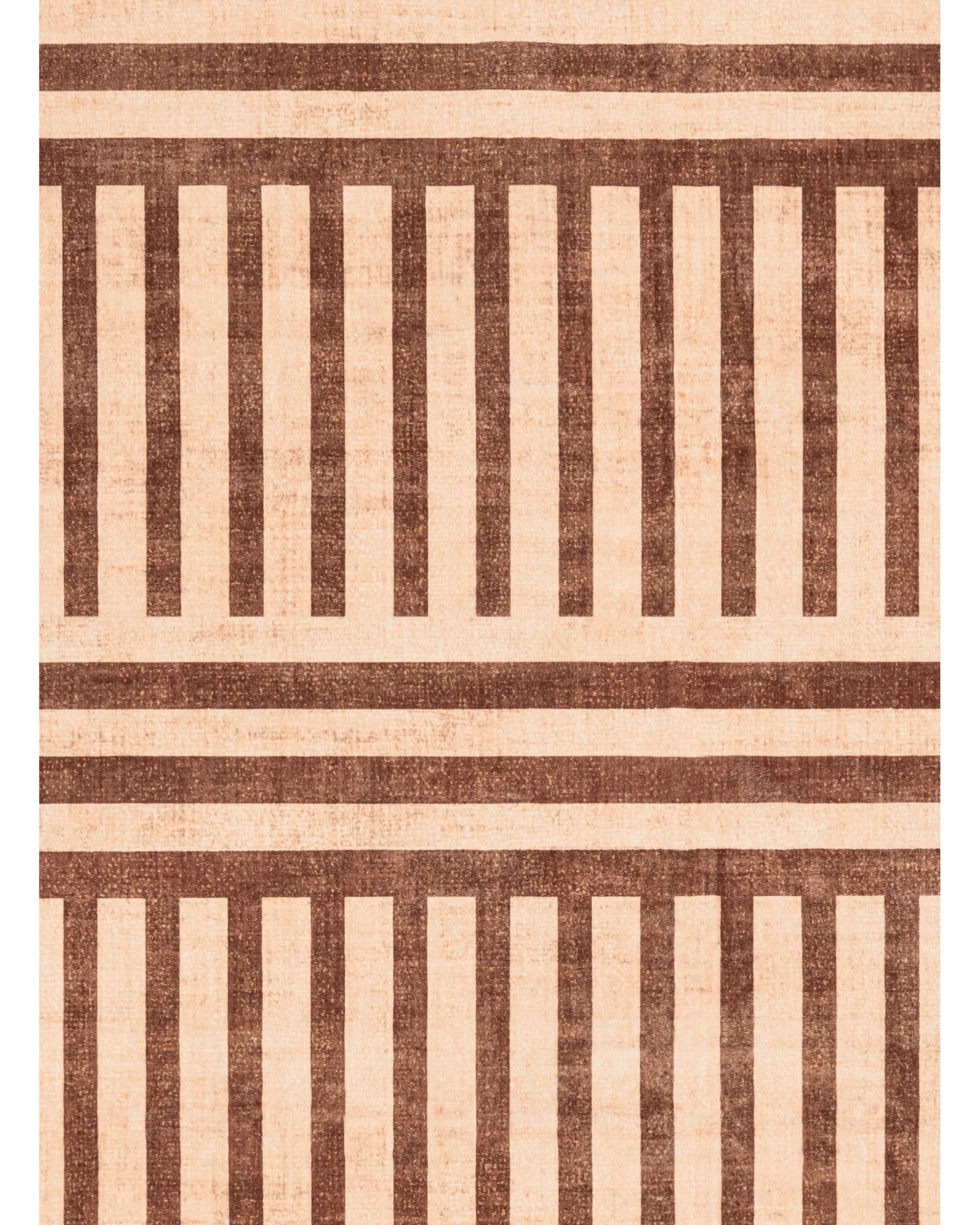 7 Loopsie Sapani Stripe Printed Washable Rug-370cm x 270cm - Brown, 7 of 8