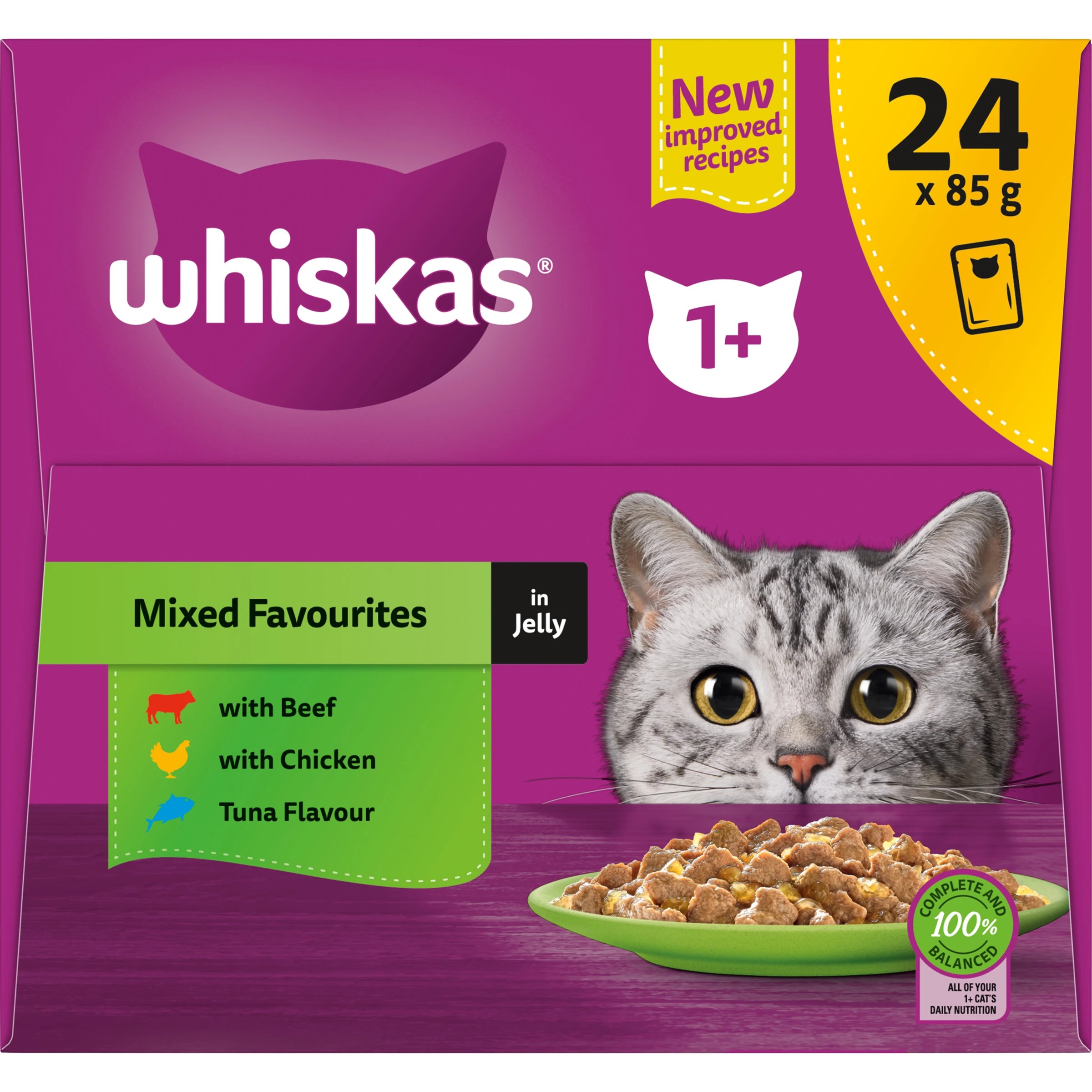 5 24 Pack Whiskas Mixed Favourites in Jelly, 5 of 10