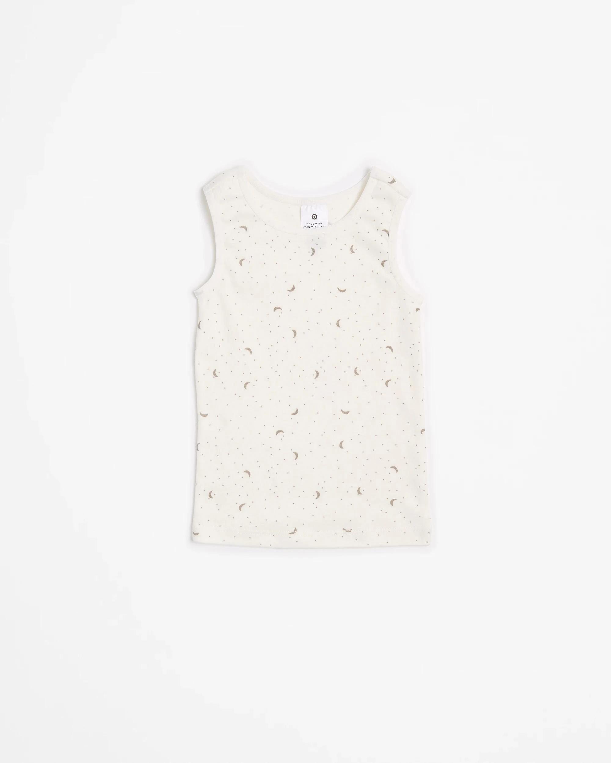 2 Target Baby Organic Cotton Vests 3 Pack CRESCENT MOON/GREY MARLE/SPOT, 2 of 5