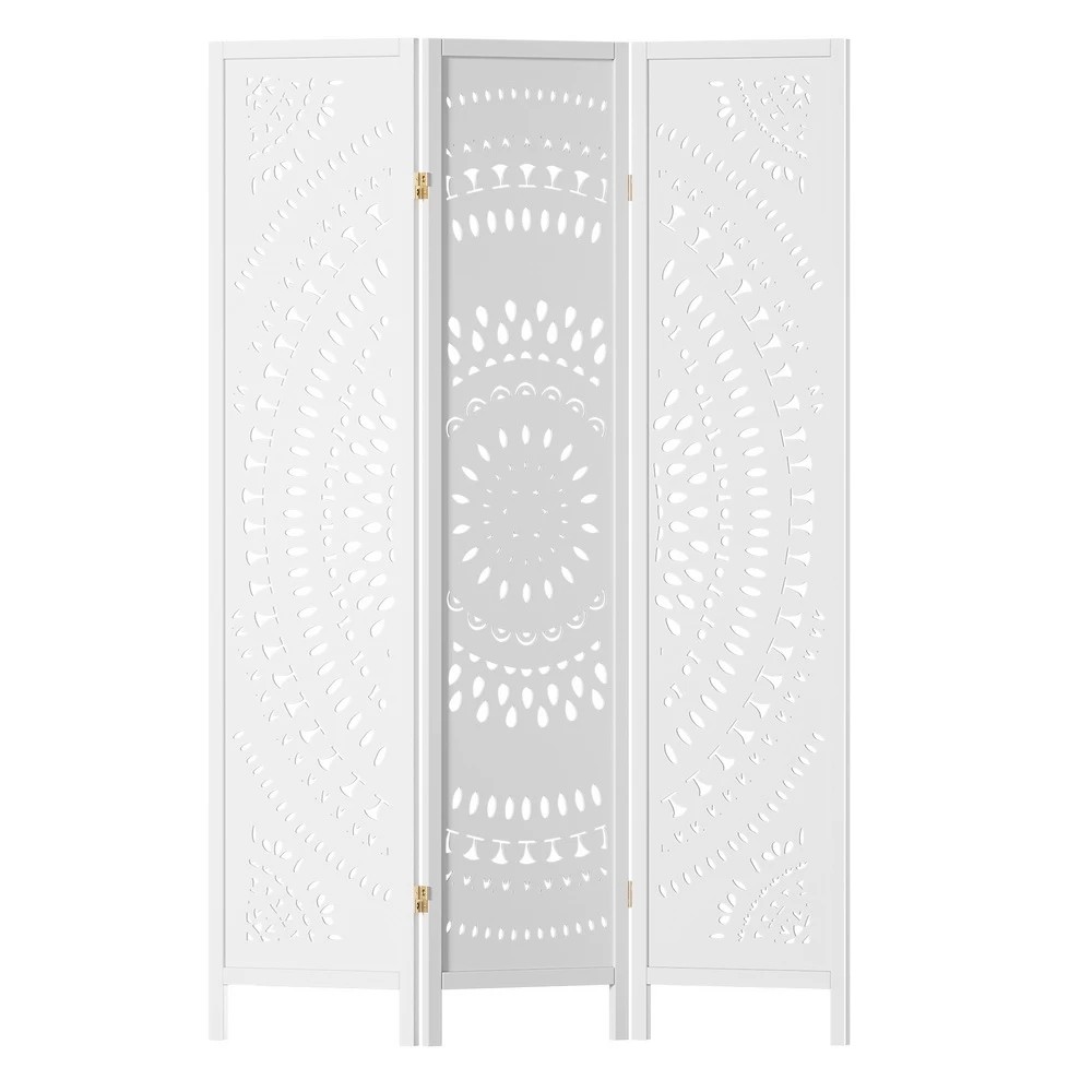 1 Artiss 3 Panel Room Divider Screen 132x170cm Circle - White, 1 of 7