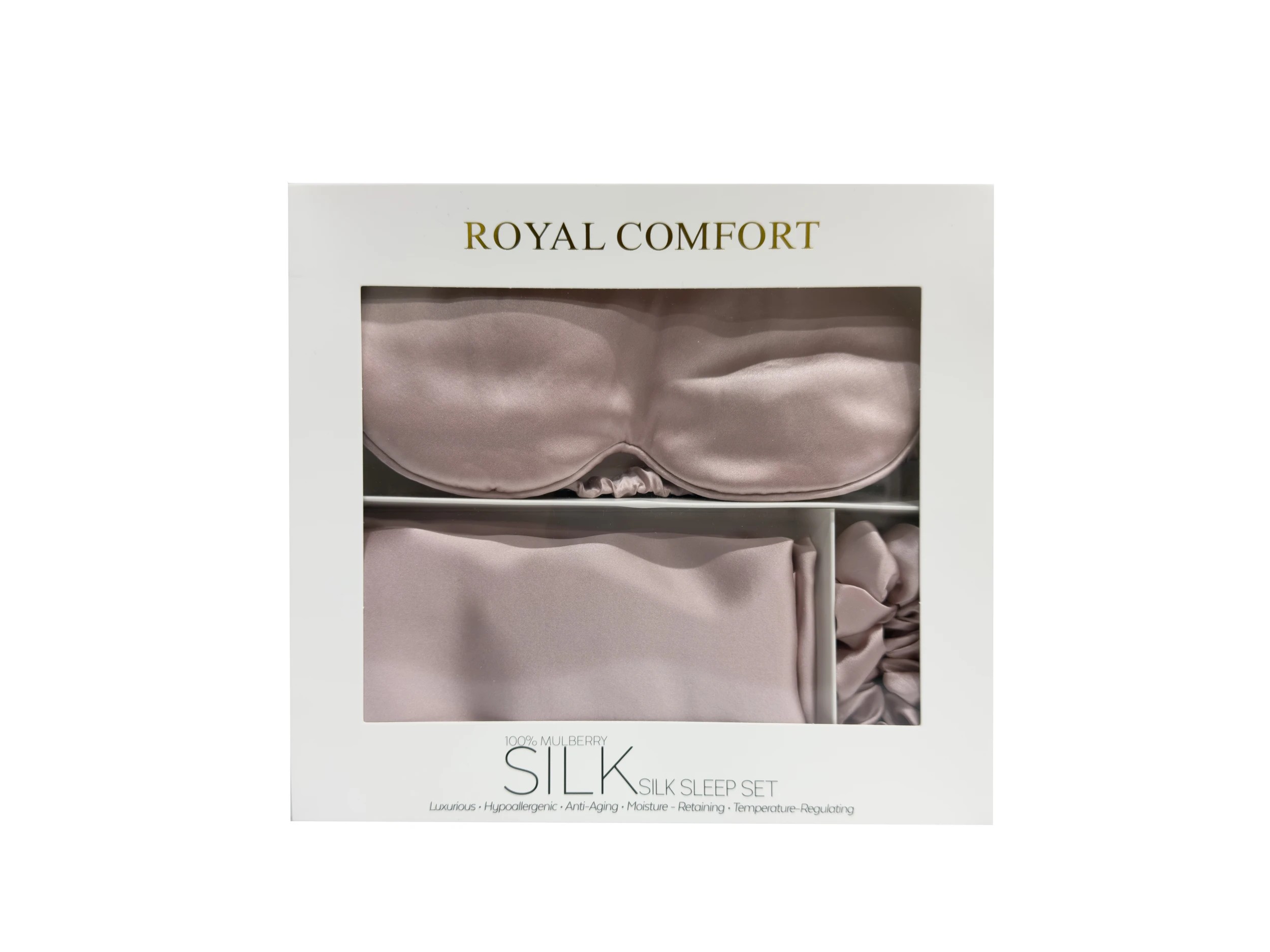 4 Pure Mulberry Silk Sleep Set - Pink, 4 of 5