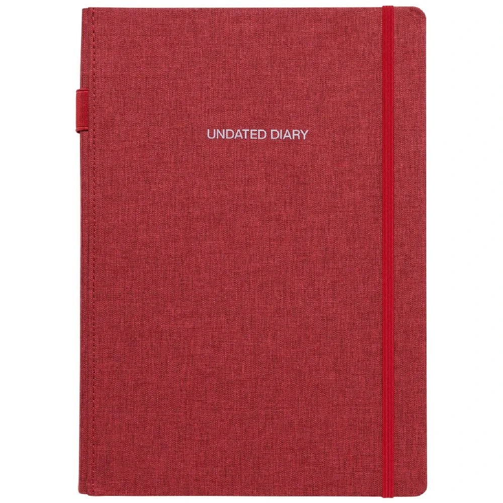 1 Otto A4 Recycled Day to Page Undated Diary Red, 1 of 6
