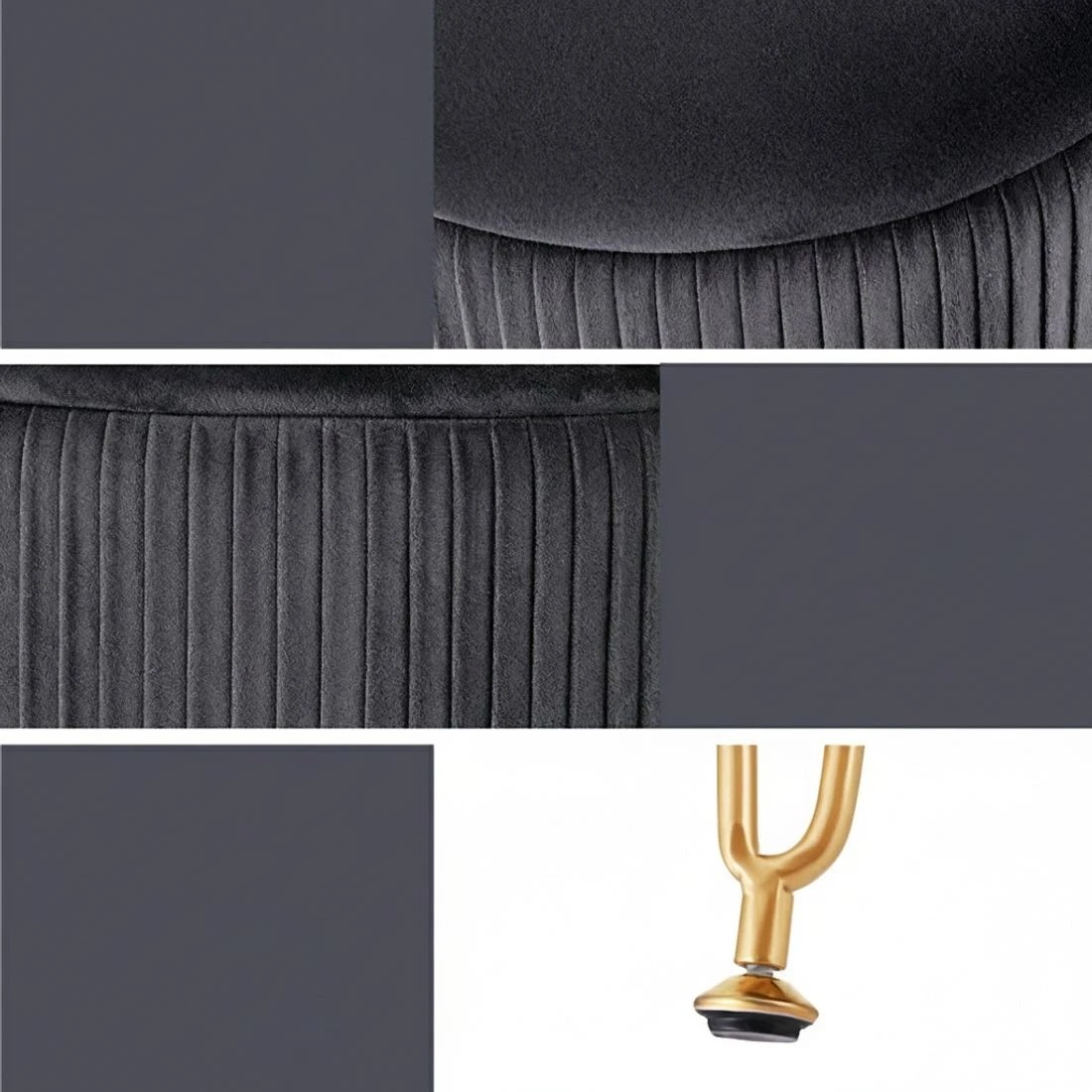 6 Artiss Ottoman Storage Foot Stool Vanity Velvet Round - Grey, 6 of 6