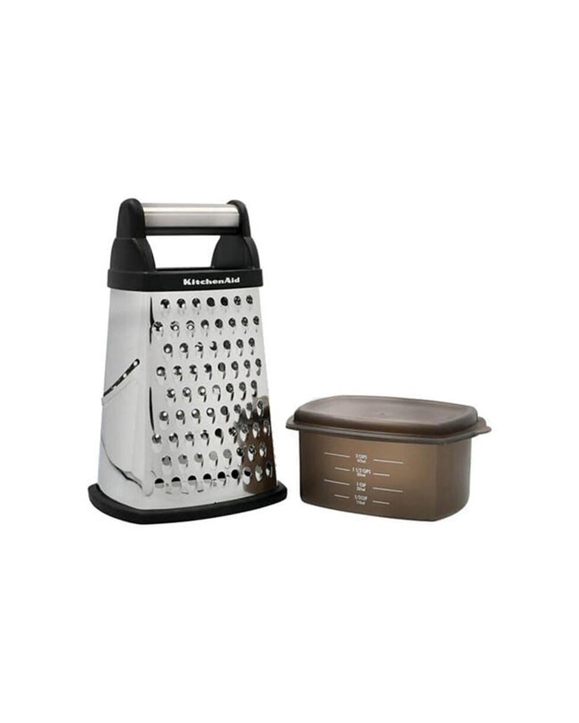 1 KitchenAid 2pc Universal Box Grater With Storage Container - Silver, 1 of 5