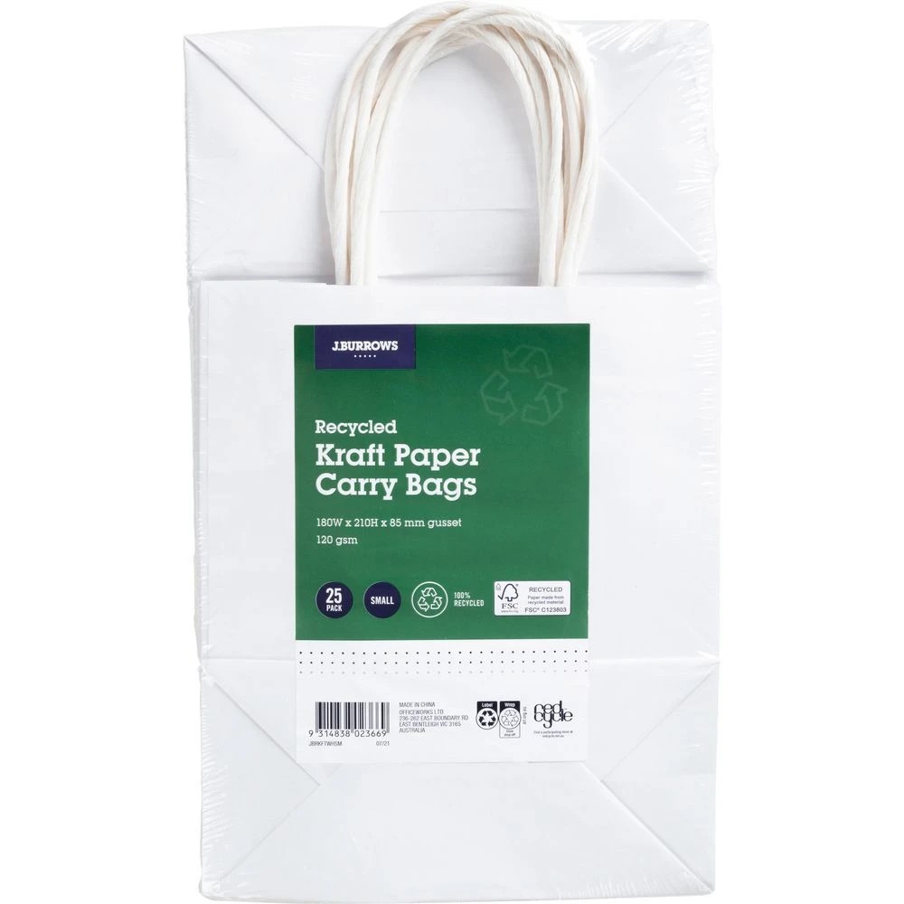 2 J.Burrows Kraft Bag Small White 25 Pack, 2 of 2