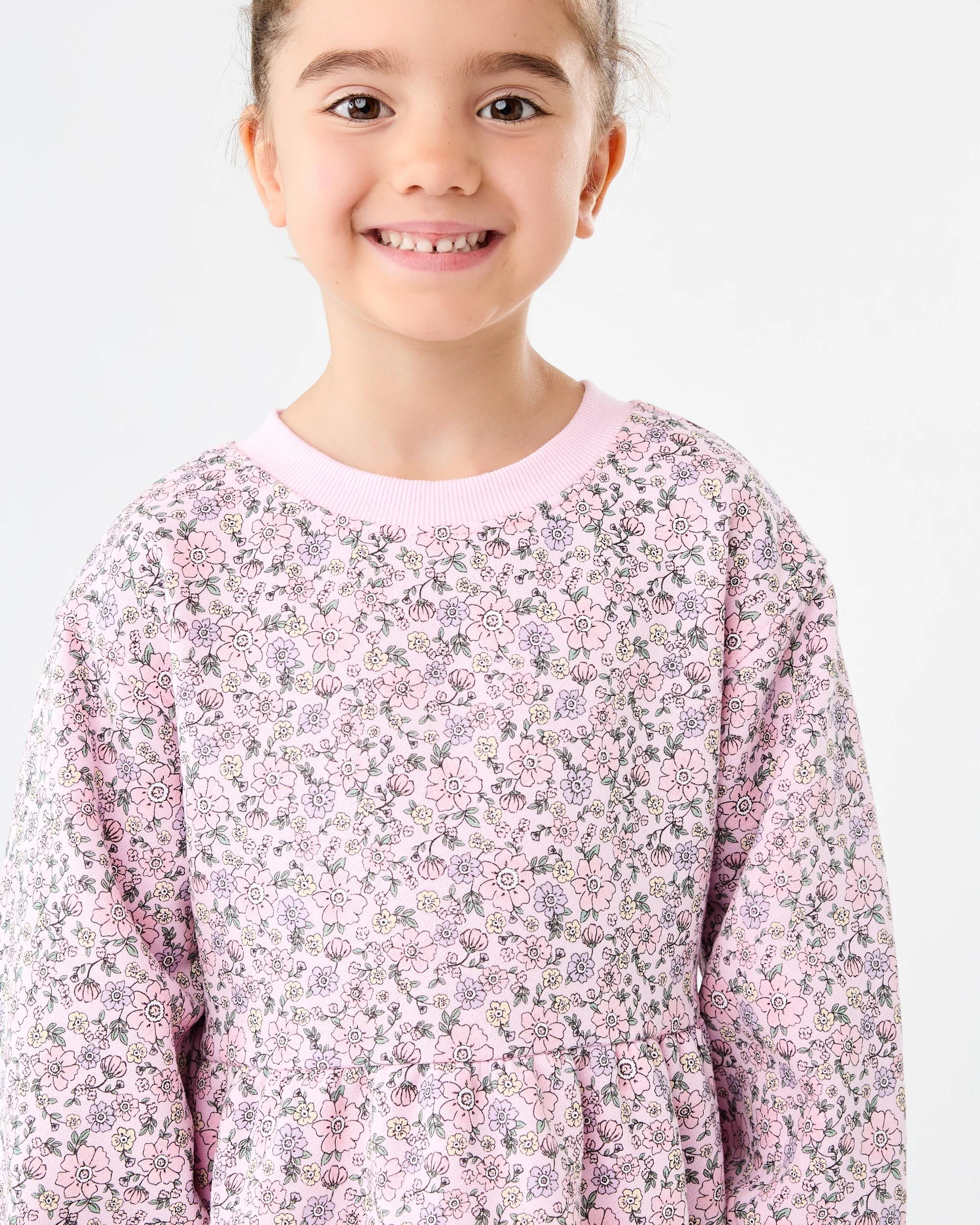 3 Fleece Dress Pink Florl, 3 of 8