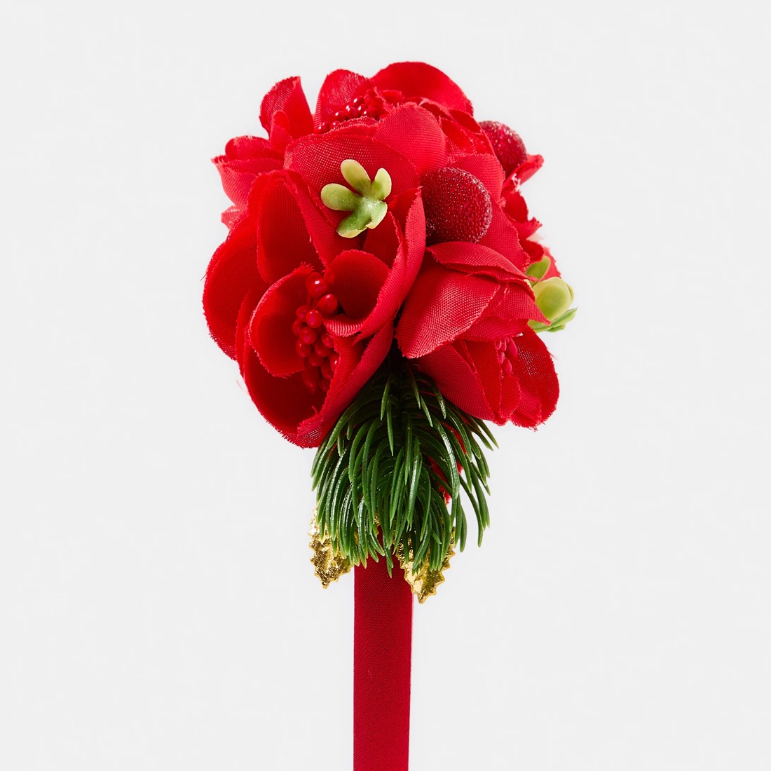 2 Christmas Floral Headband - Red, 2 of 4