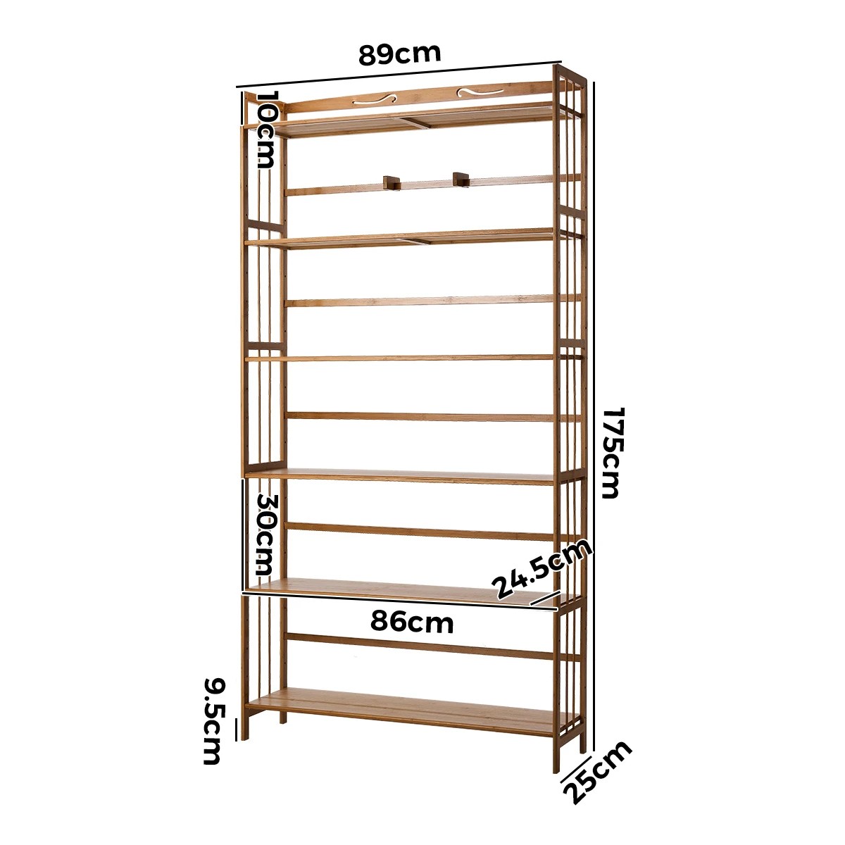 10 Oikiture Bookshelf 5 Tier Display Shelf Storage Shelves Stand Rack
 - natural, 10 of 10