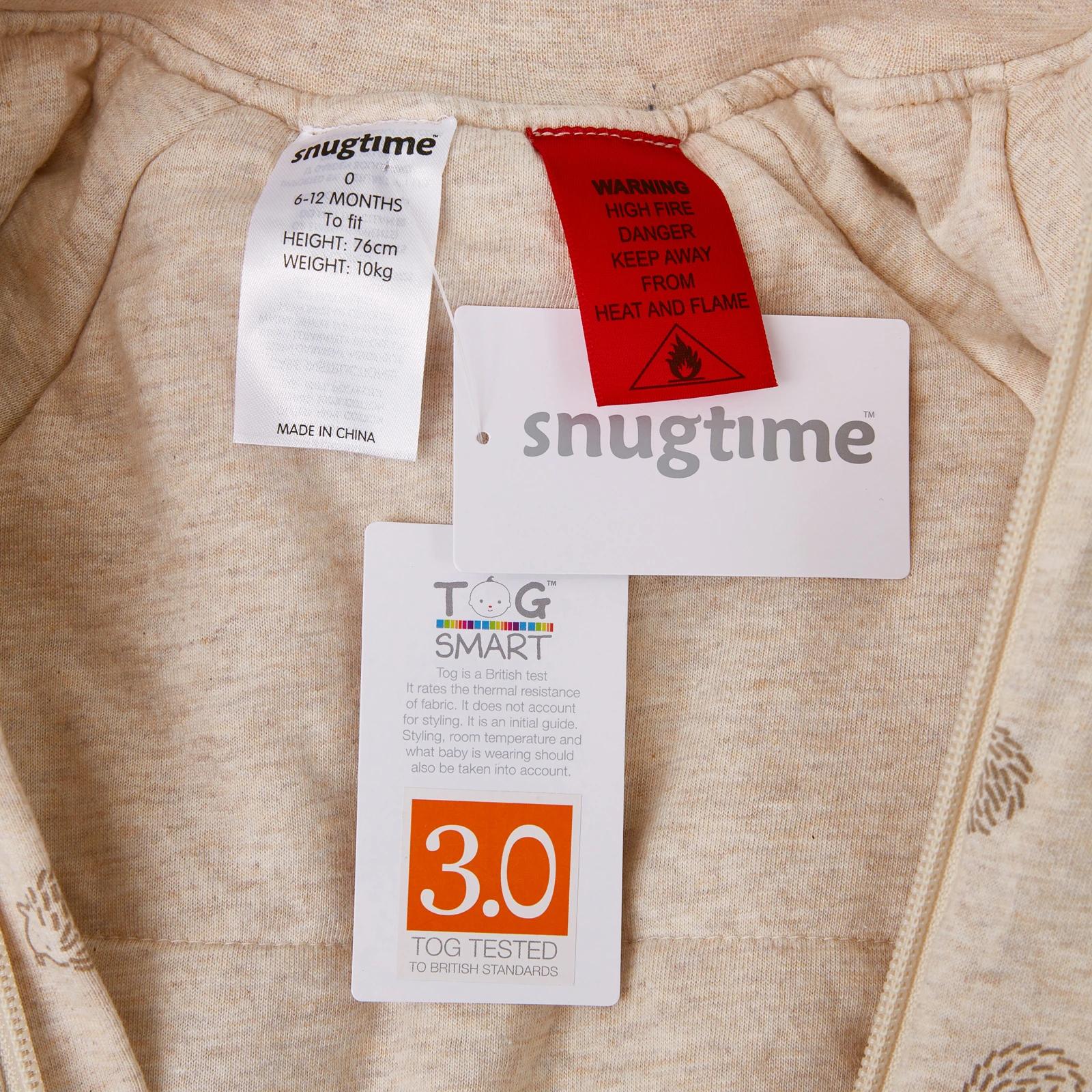 6 Snugtime Long Sleeve Padded Sleeping Bag - Beige HEDGEHOG, 6 of 7