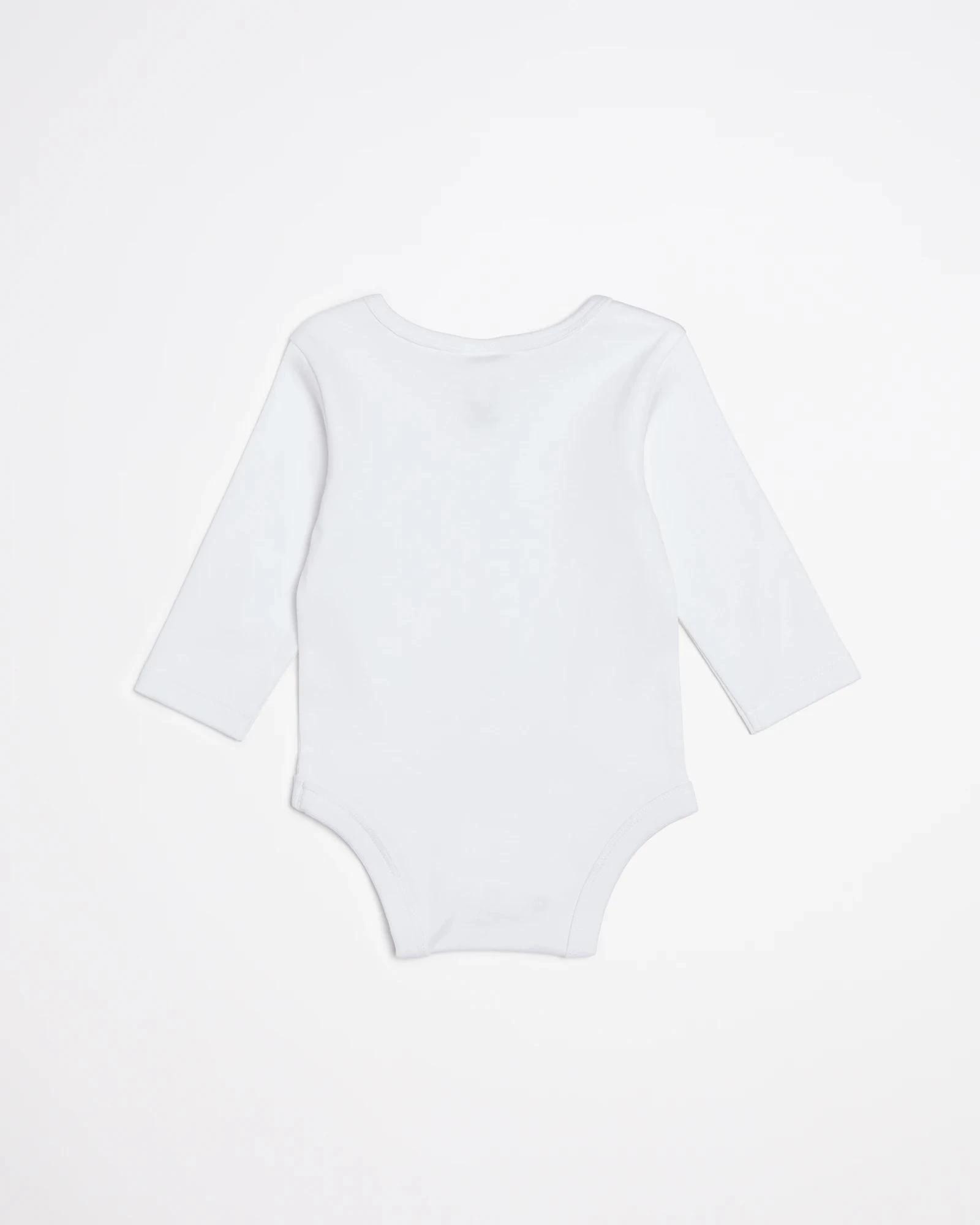 4 Target Baby 3 Pack Baby Organic Cotton Long Sleeve Bodysuits WHITE, 4 of 4