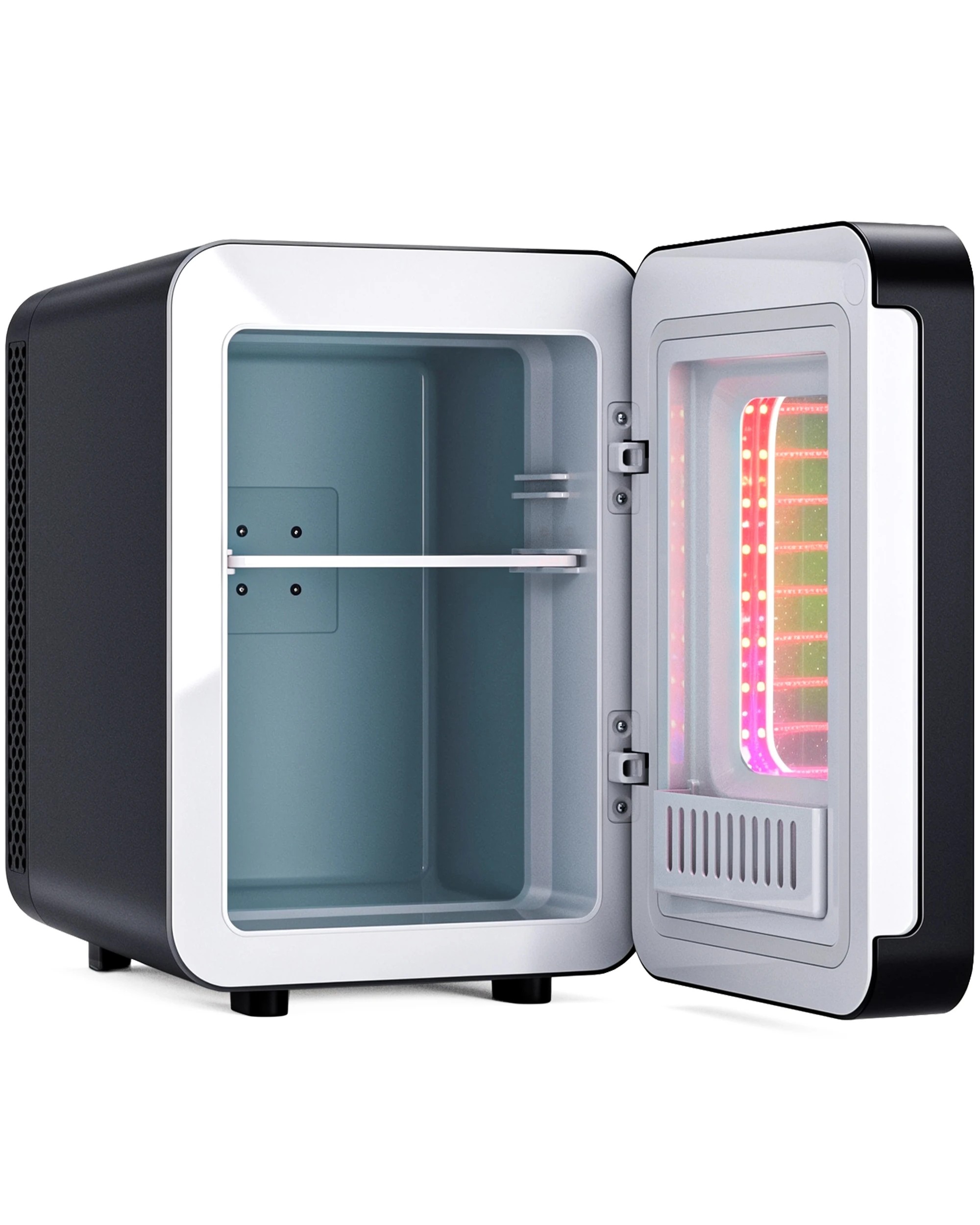 1 Advwin 4L Mini Fridge with LED Light for Bedroom - Black, 1 of 7