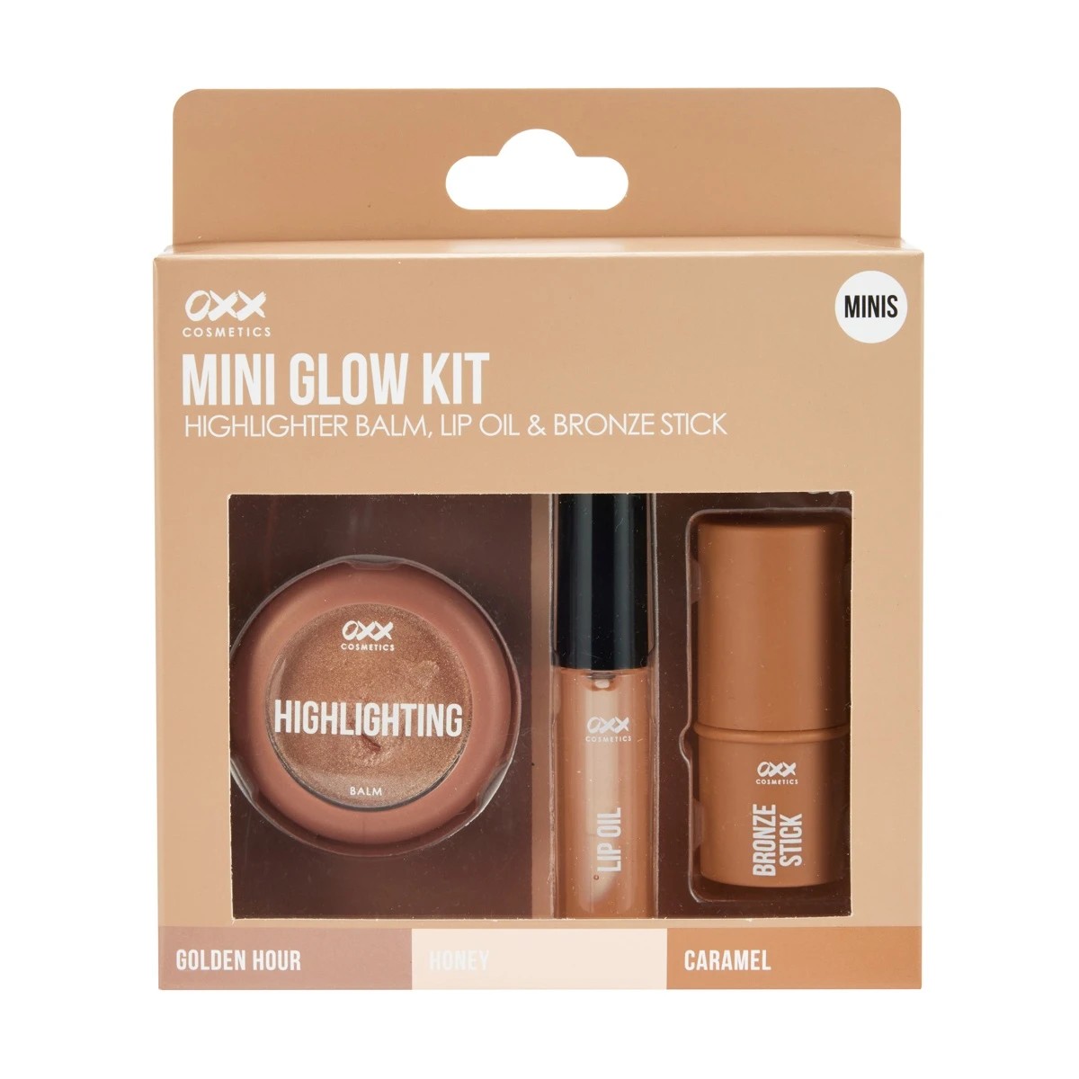 1 OXX Cosmetics 3 Piece Mini Glow Kit - Golden Hour, Honey and Caramel, 1 of 10