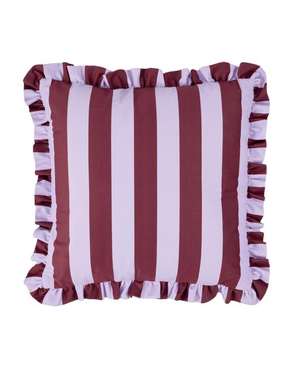 50cm Ruffle Cushion - Port/Lilac