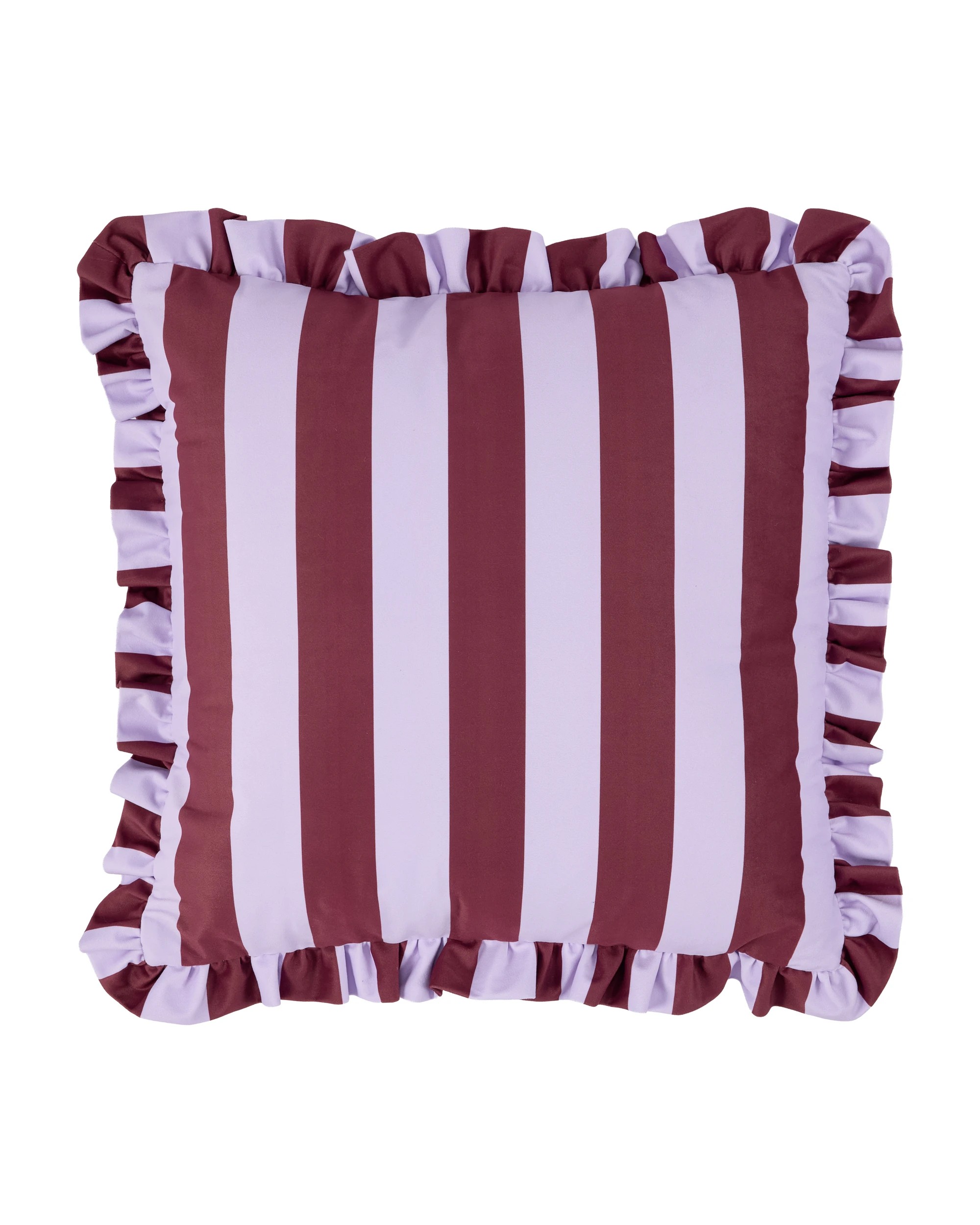 1 50cm Ruffle Cushion - Port/Lilac, 1 of 4