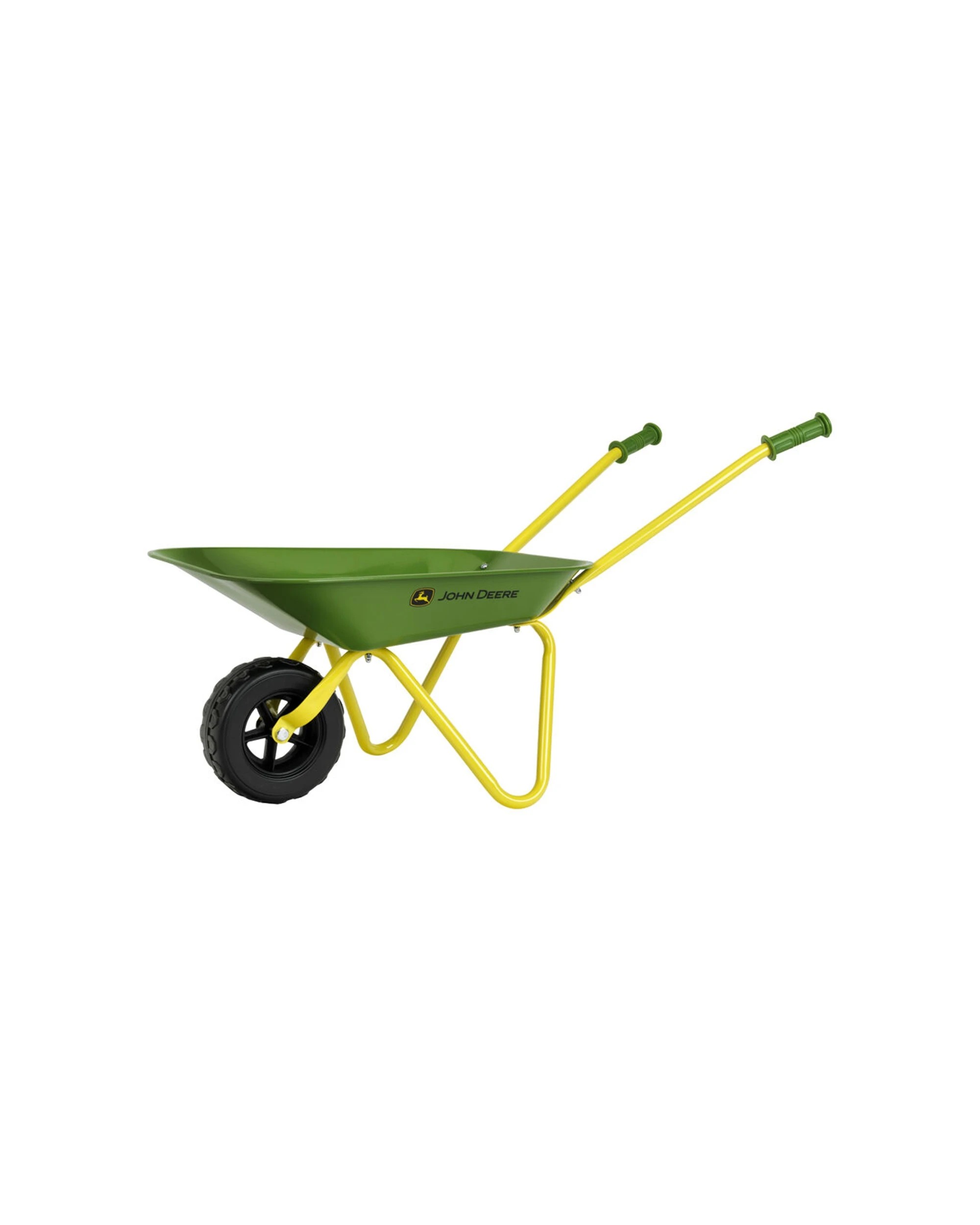 1 John Deere Metal Wheelbarrow Kids Gardening Pretend Play Toy With Sturdy Rubber Wheels - Green, 1 of 1